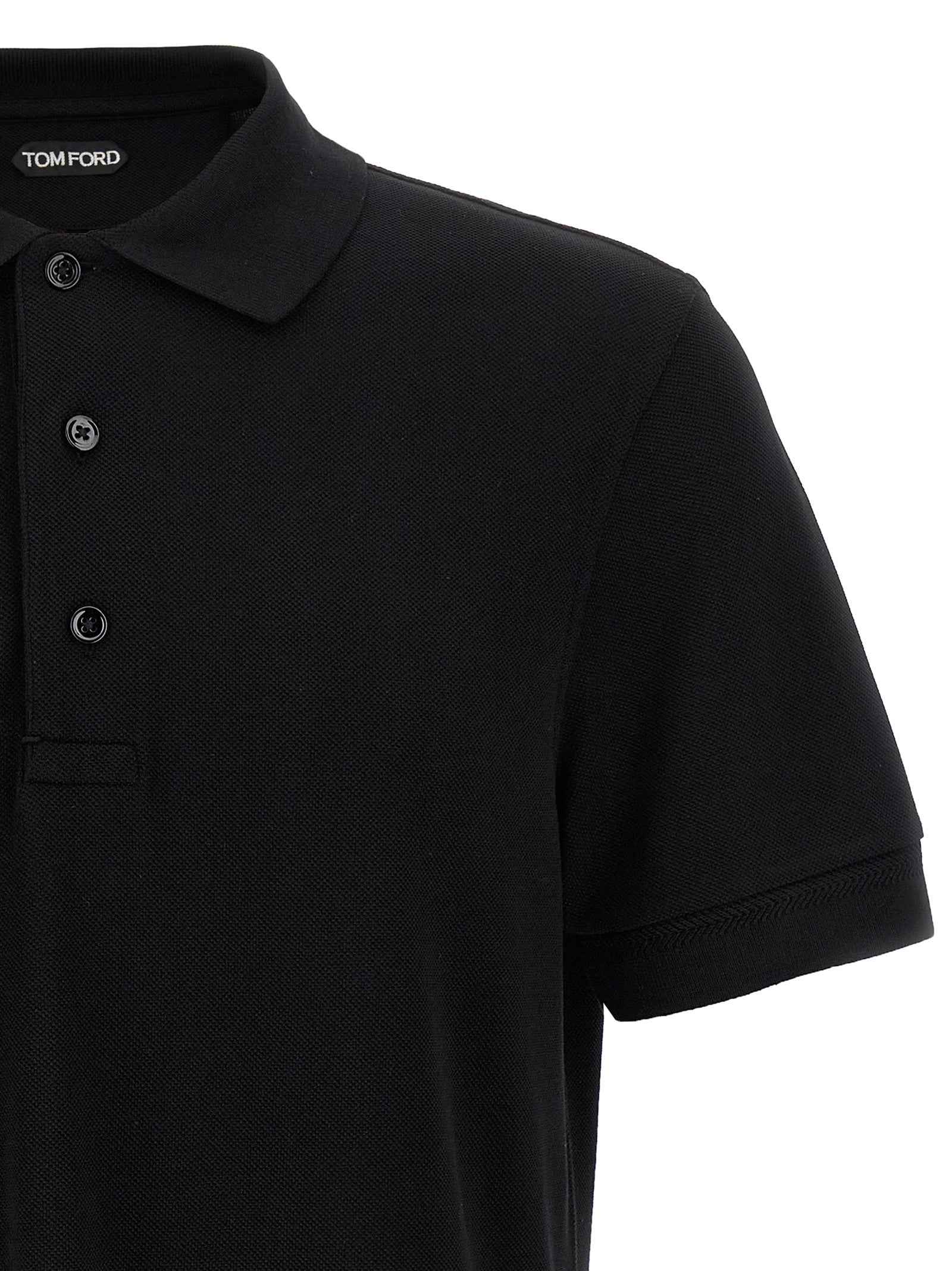 Tom Ford Black Lyocell Polo Shirt