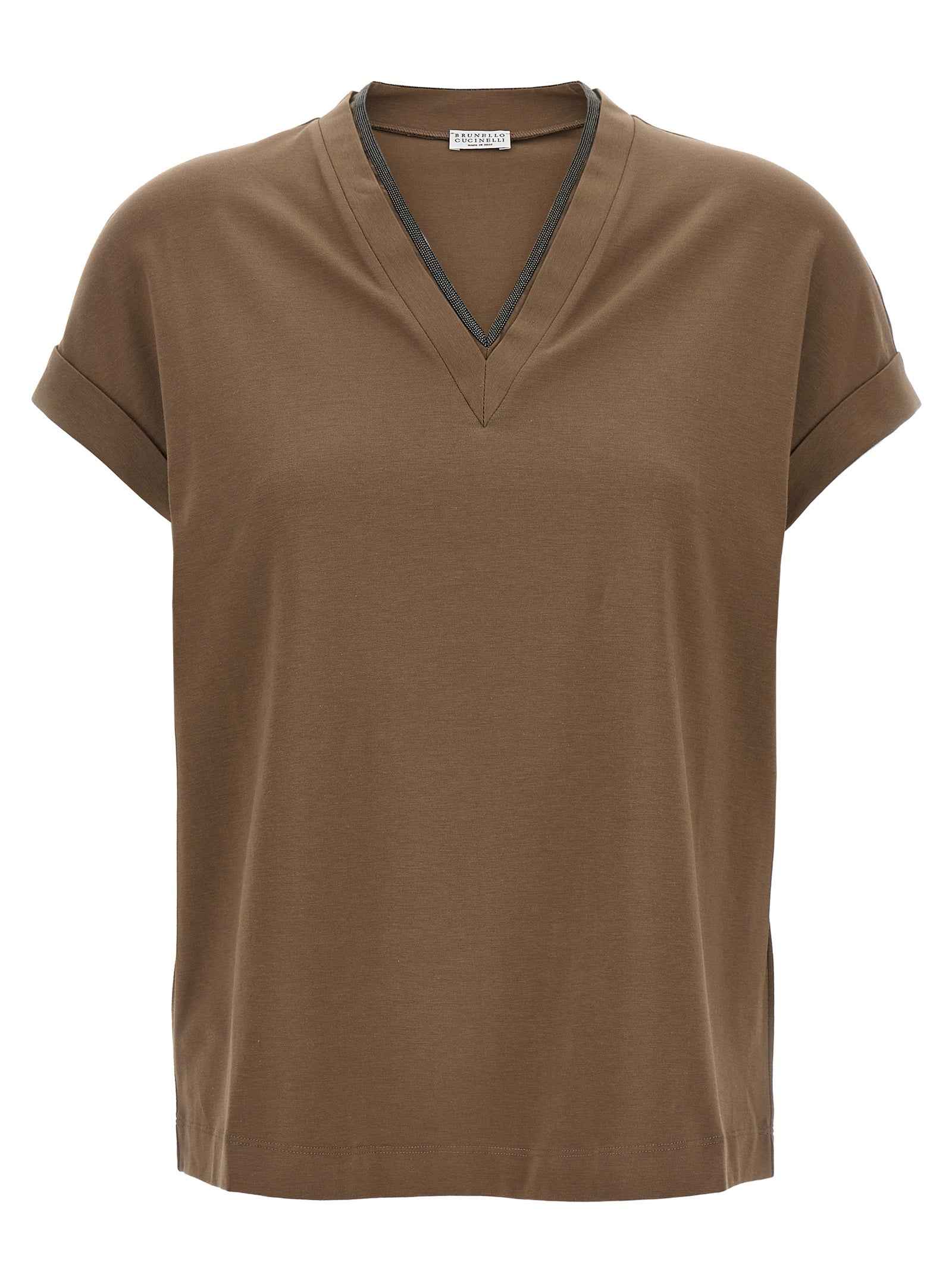 Brunello Cucinelli Brown Cotton T-Shirt