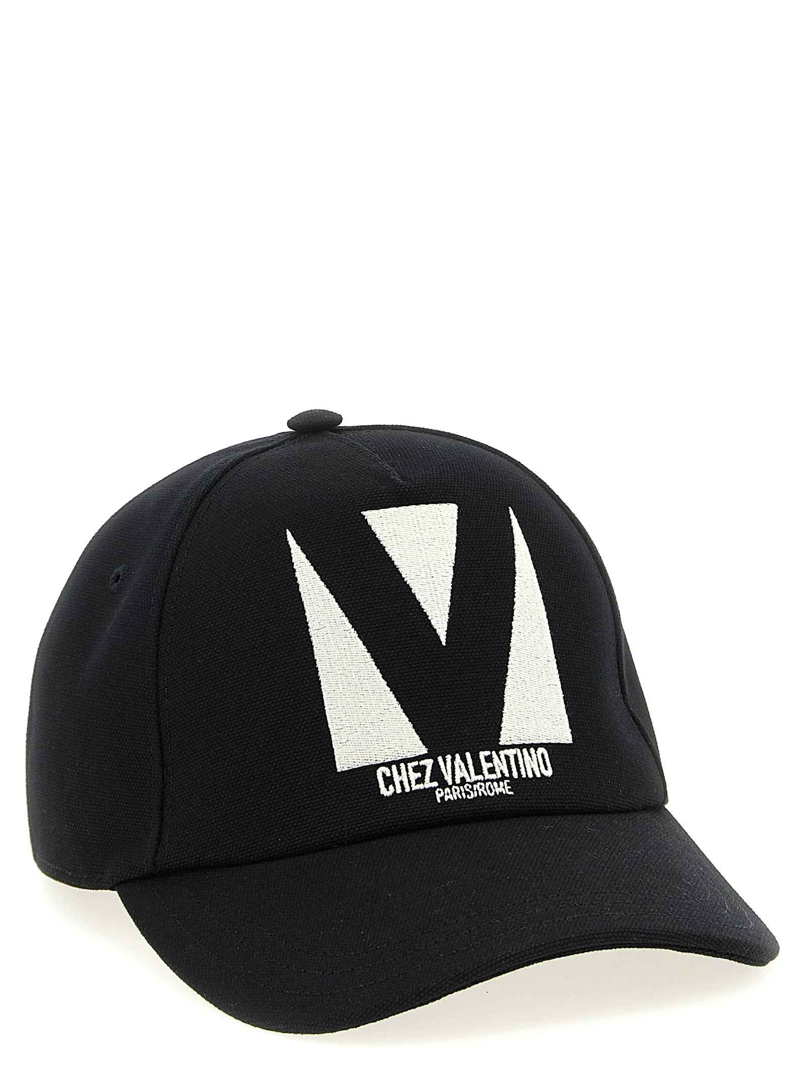 Valentino Garavani Black Cotton Cap (Baseball Hat)