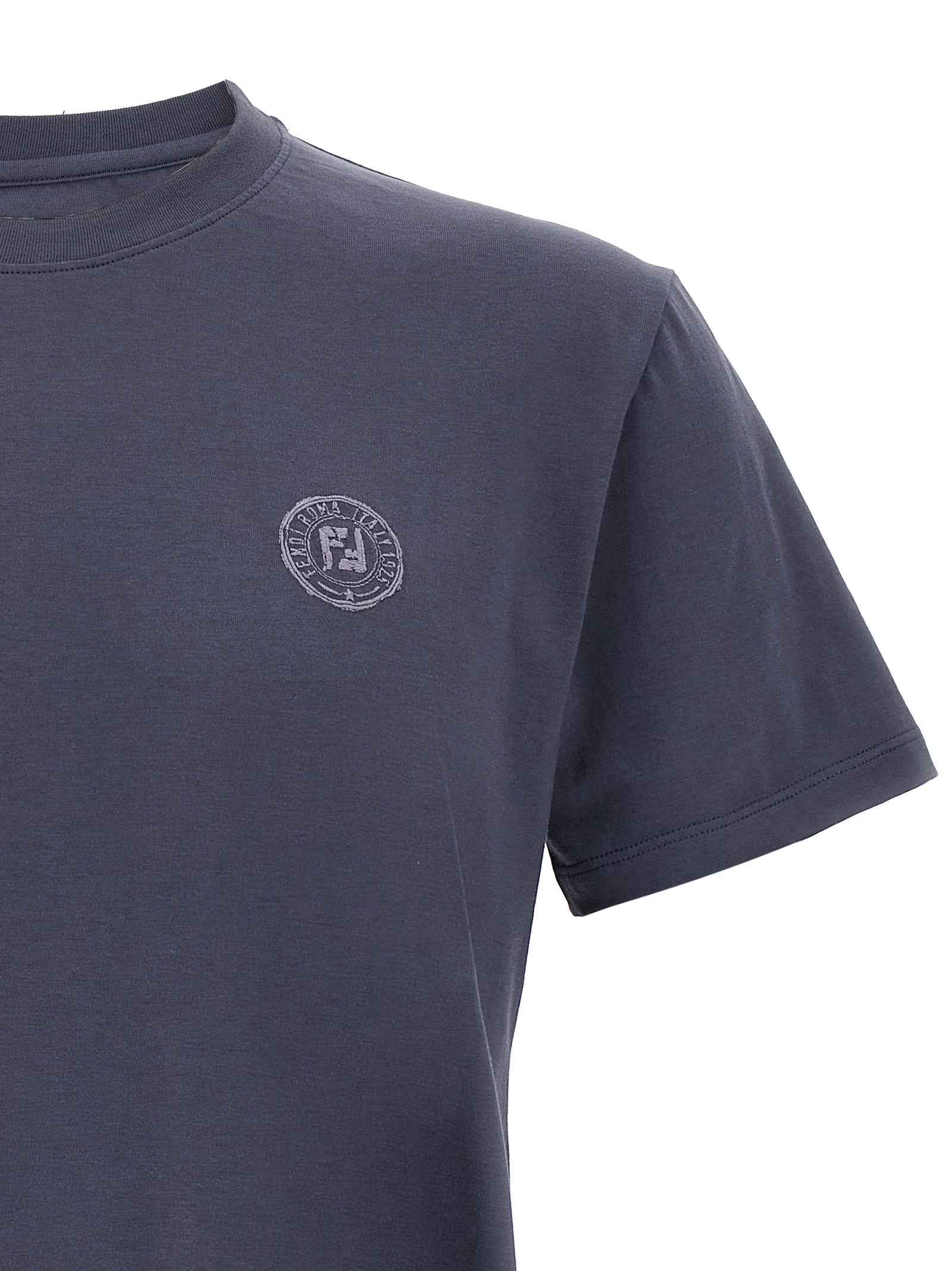 Fendi Blue Cotton T-Shirt
