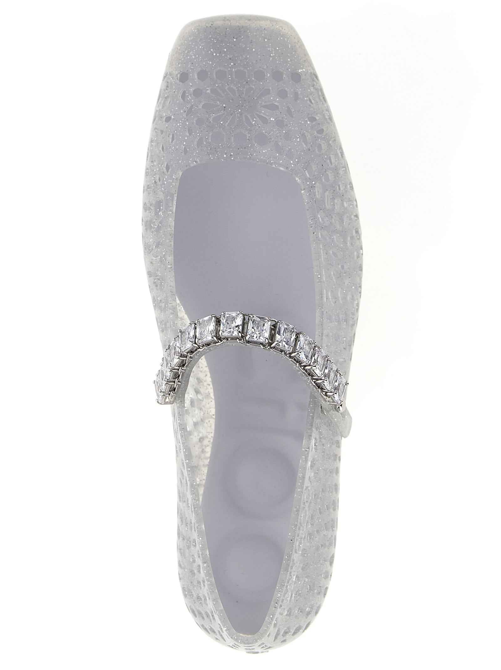 Jimmy Choo Silver Plastic Ballet Flats