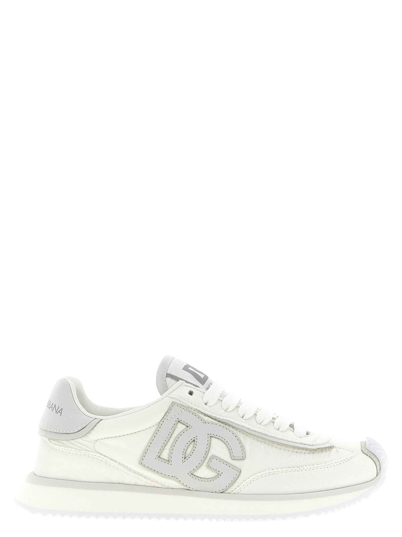 Dolce & Gabbana White Polyester Athletic Sneakers