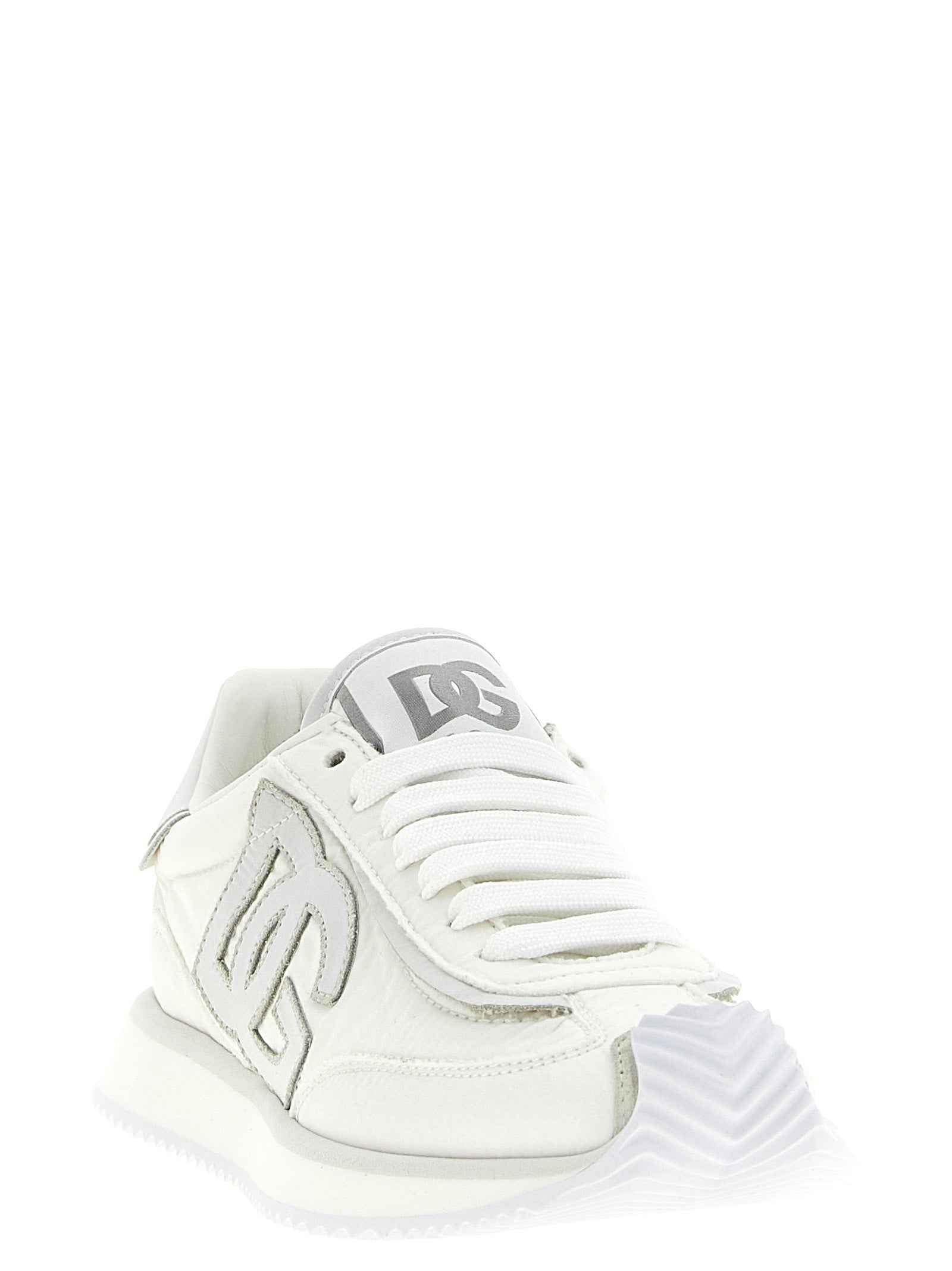 Dolce & Gabbana White Polyester Athletic Sneakers