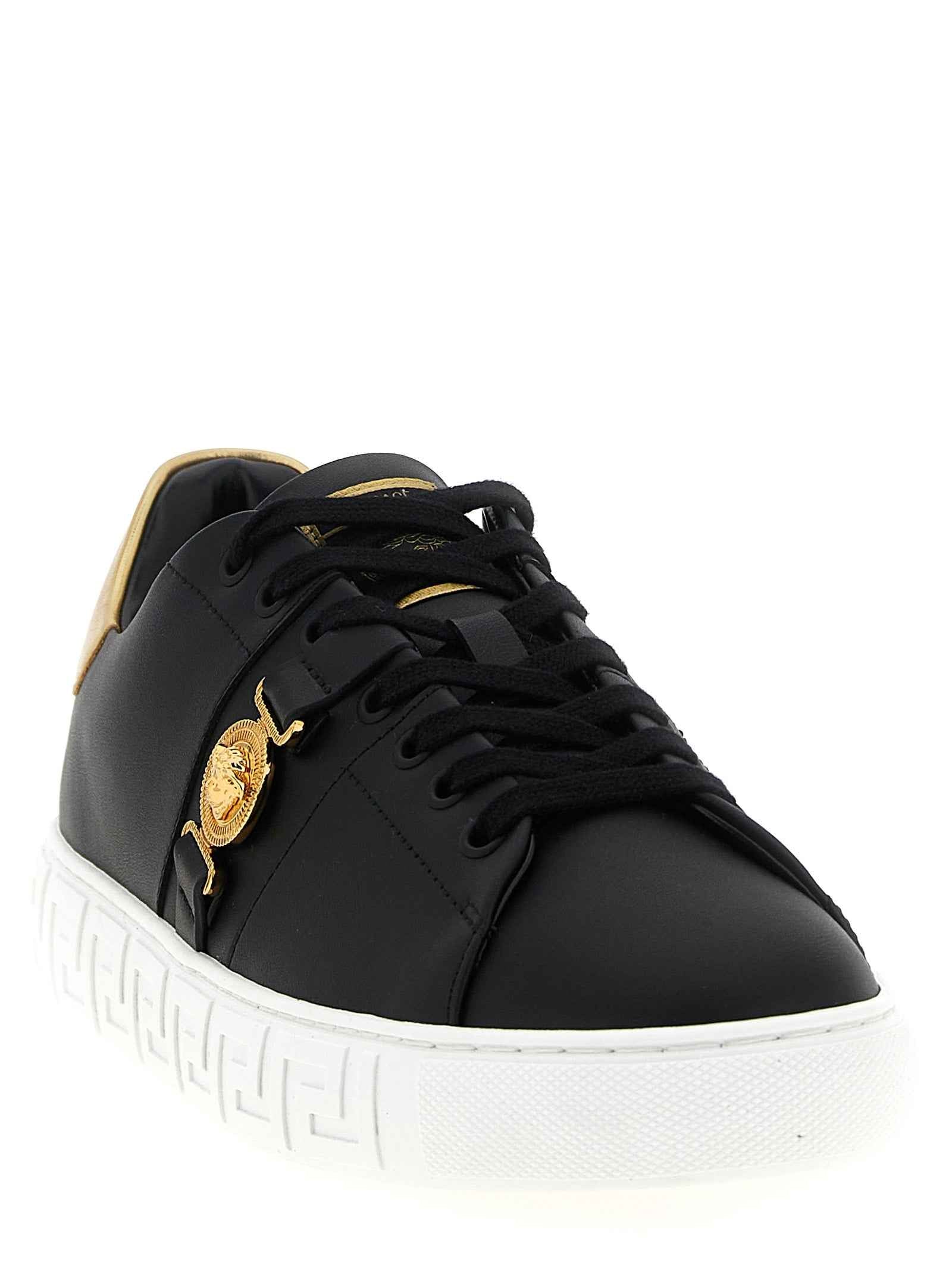 Versace Black Nylon Low Top Sneakers