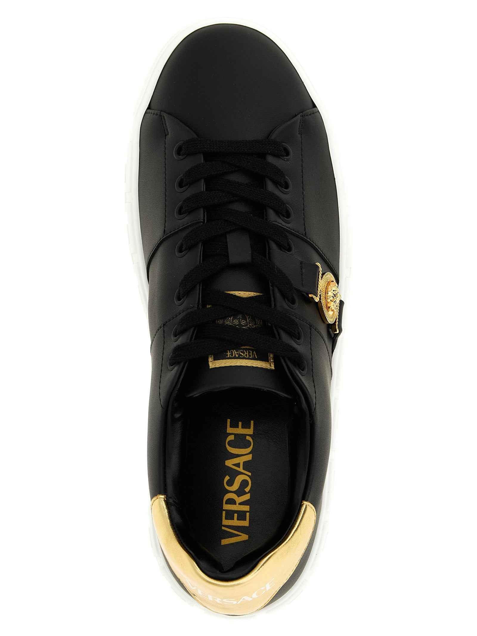 Versace Black Nylon Low Top Sneakers