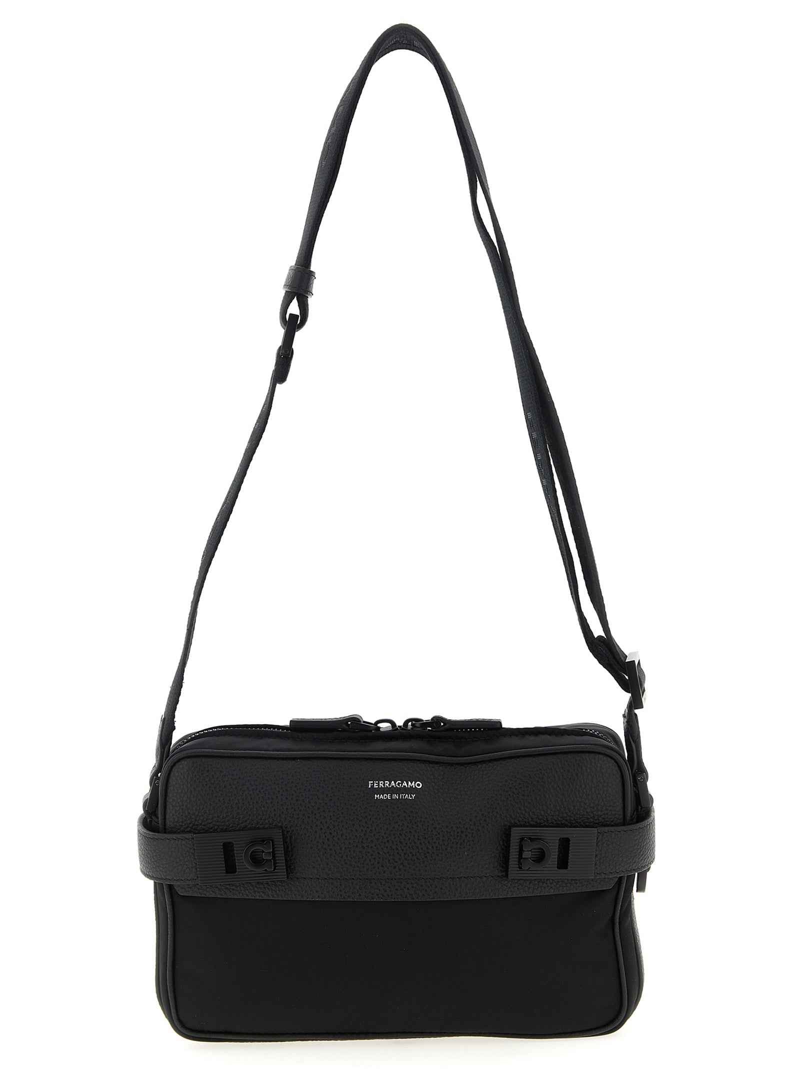 Ferragamo Black Fabric Crossbody Bag