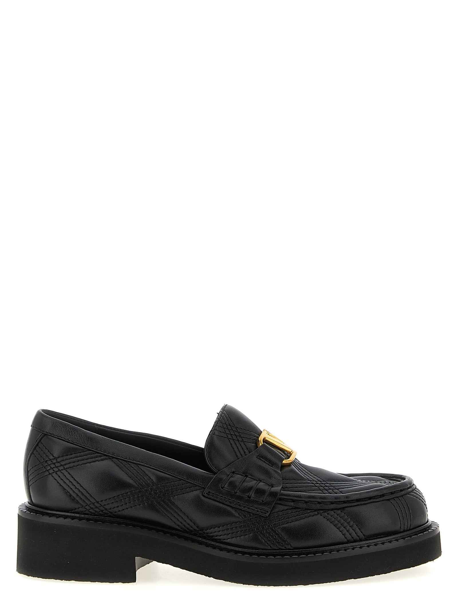 Valentino Garavani Black Lamb Leather Slip-On Loafers