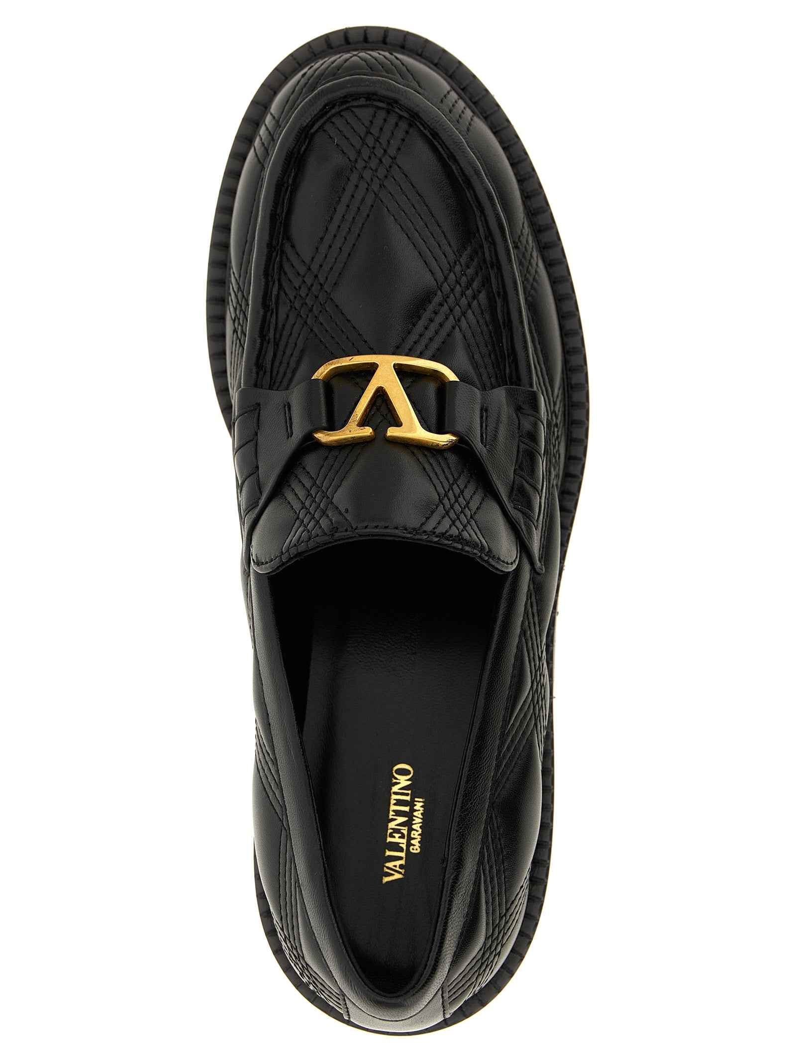 Valentino Garavani Black Lamb Leather Slip-On Loafers