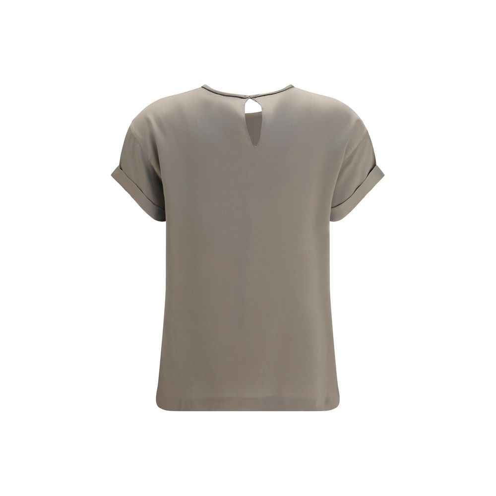 Brunello Cucinelli Beige Elastane Blouse