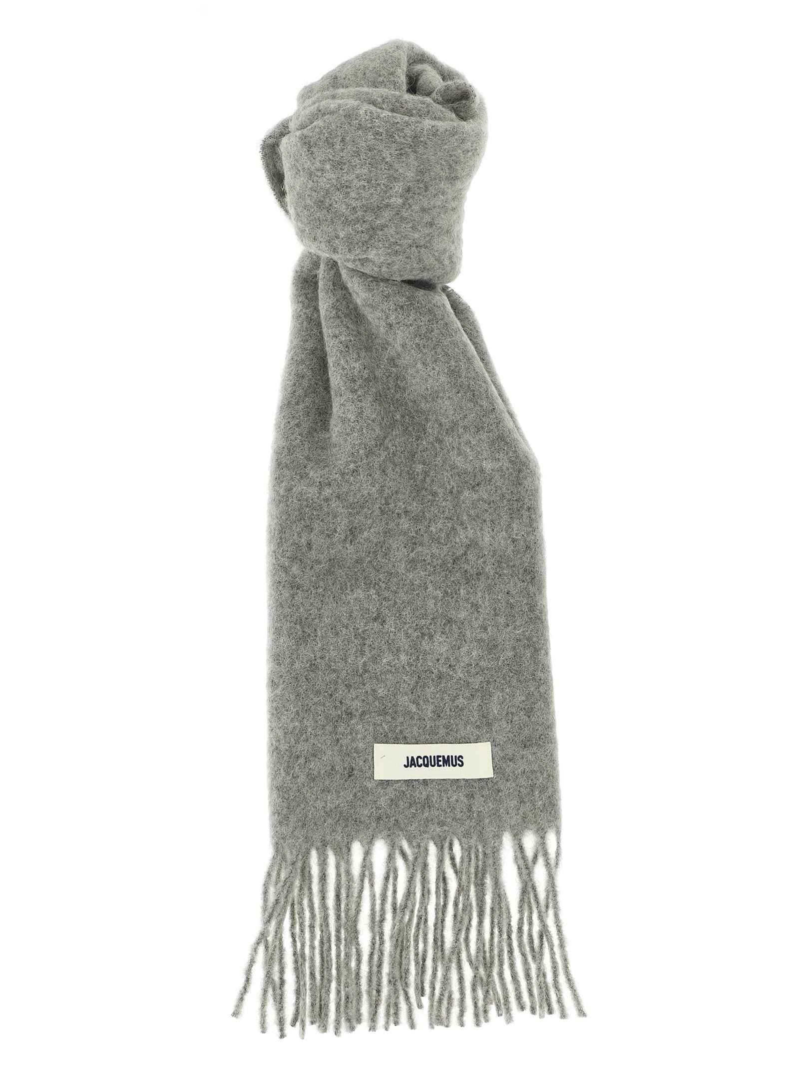 Jacquemus Gray Alpaca Leather Foulard