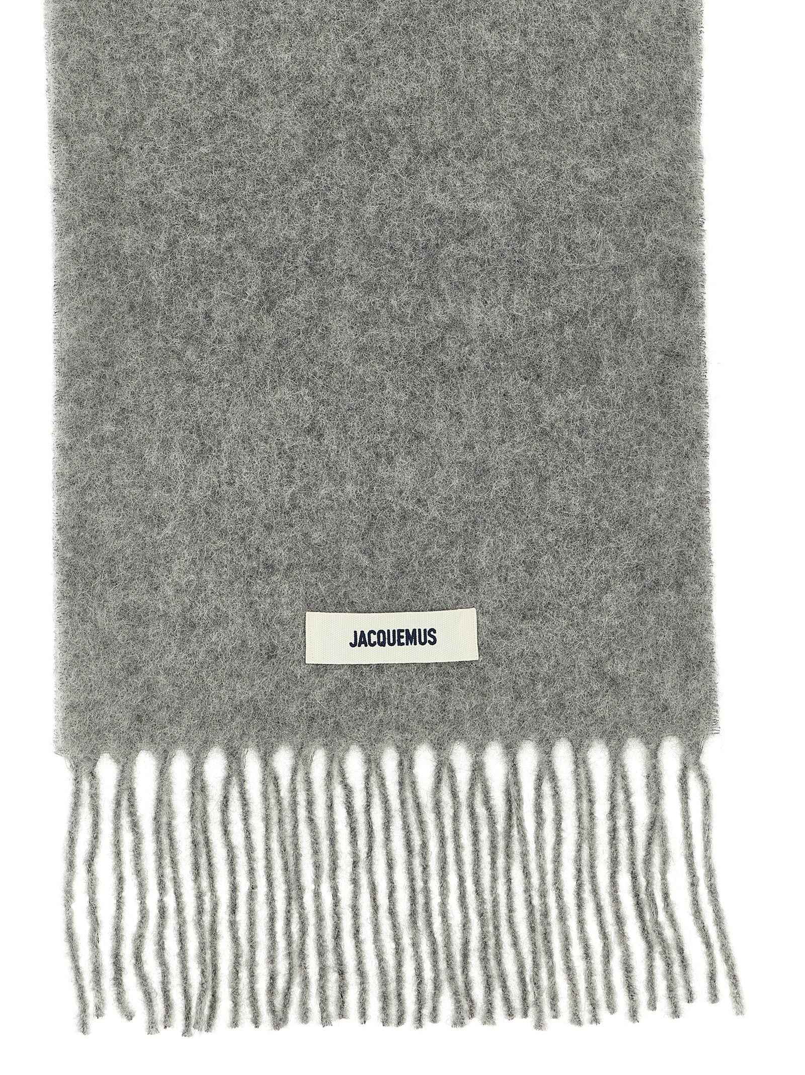 Jacquemus Gray Alpaca Leather Foulard