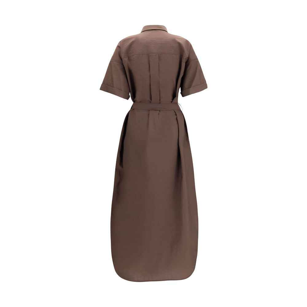 Brunello Cucinelli Brown Cotton Casual Dress