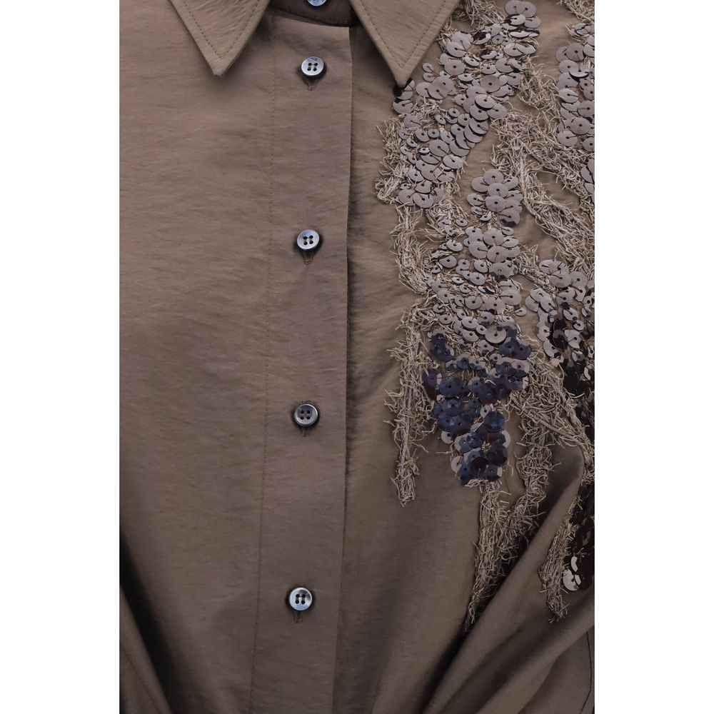 Brunello Cucinelli Brown Cotton Casual Dress