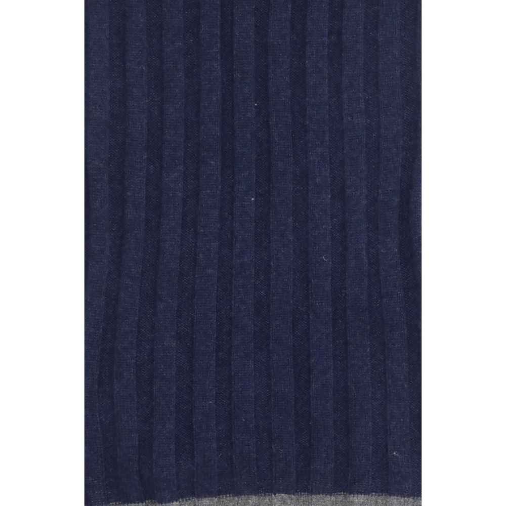Brunello Cucinelli Blue Cashmere Foulard