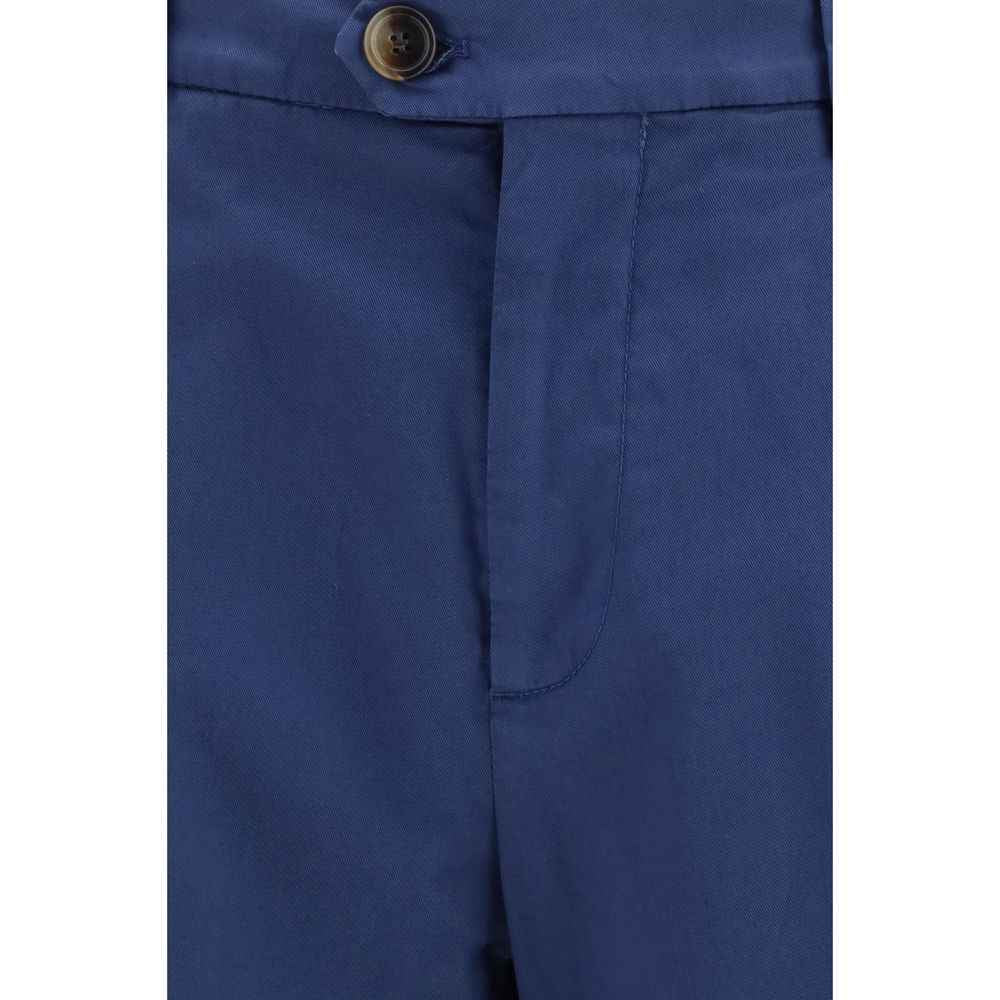 Brunello Cucinelli Blue Cotton Chino Pants