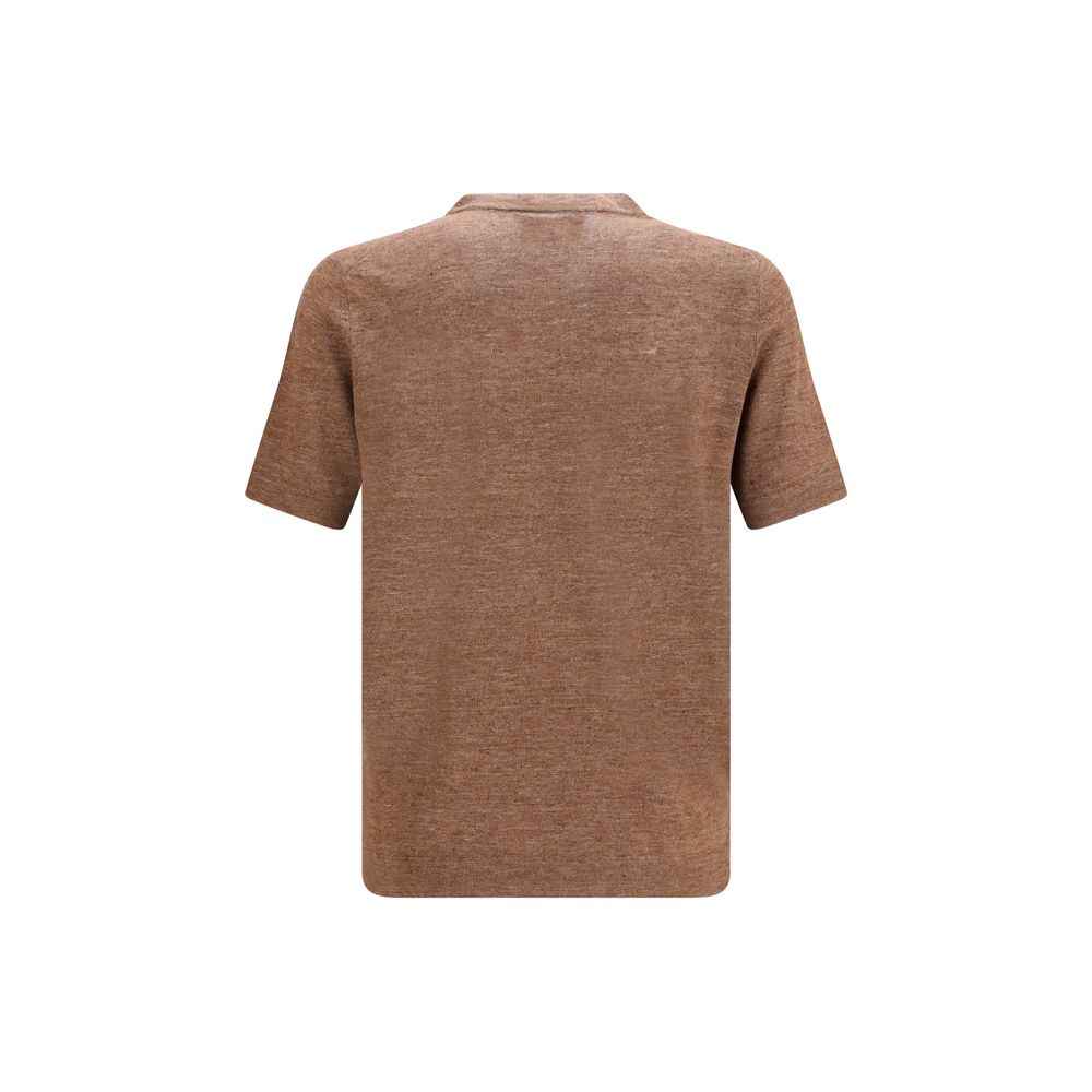 Brunello Cucinelli Brown Linen T-Shirt