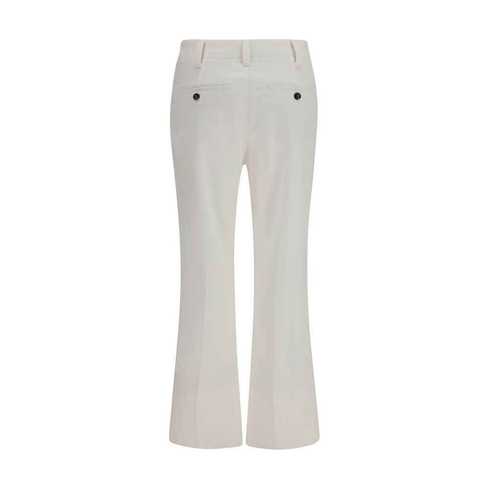 Brunello Cucinelli White Cotton Flared Pants