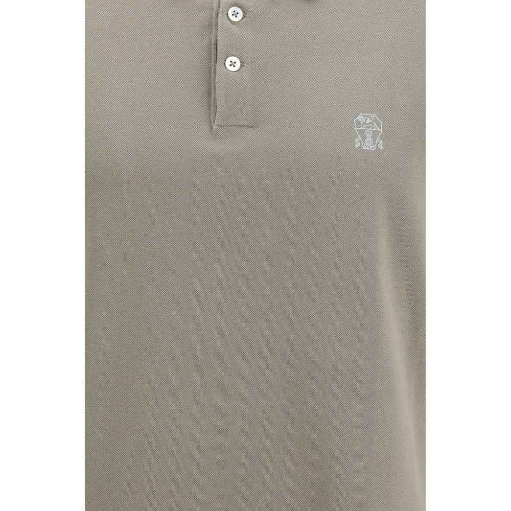 Brunello Cucinelli Bicolor Cotton Polo Shirt