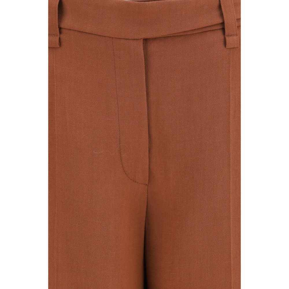 Brunello Cucinelli Brown Viscose Casual Pants