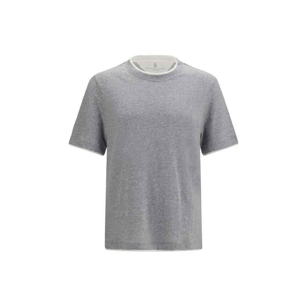 Brunello Cucinelli Gray Cotton T-Shirt