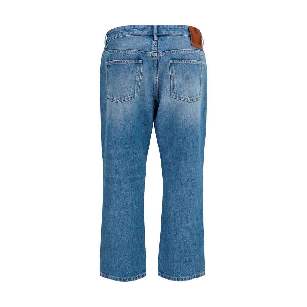 Valentino Garavani Blue Cotton Straight-Leg Jeans