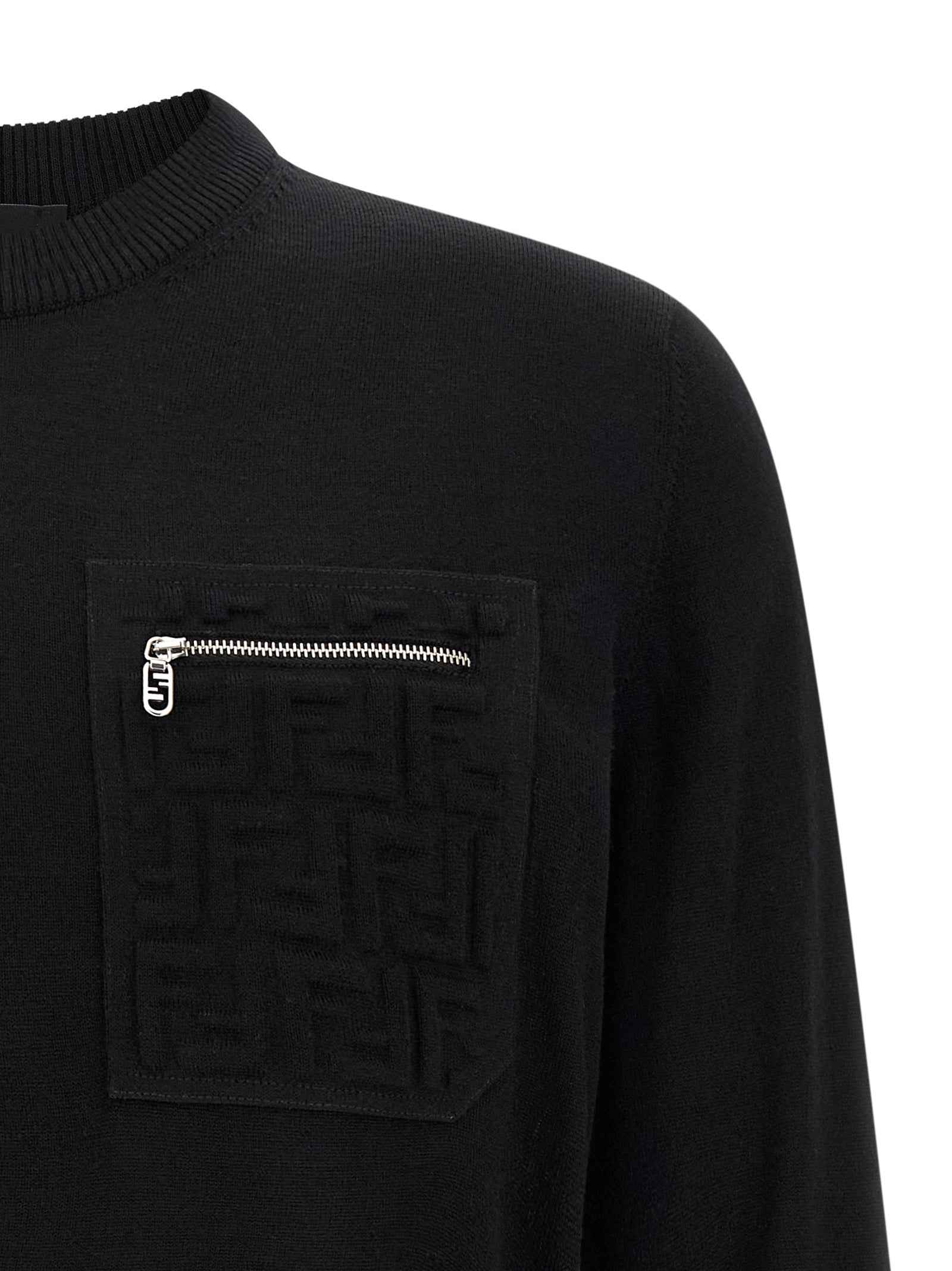 Fendi Black Virgin Wool Cardigan