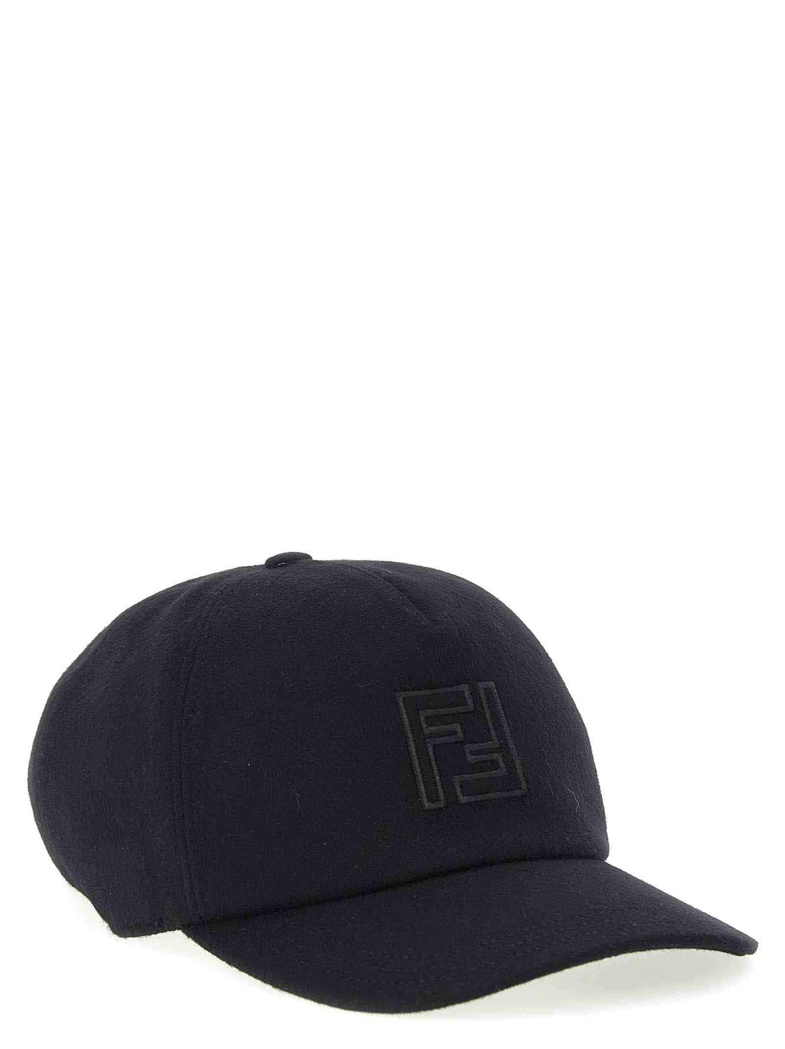 Fendi Black Wool Cap (Baseball Hat)