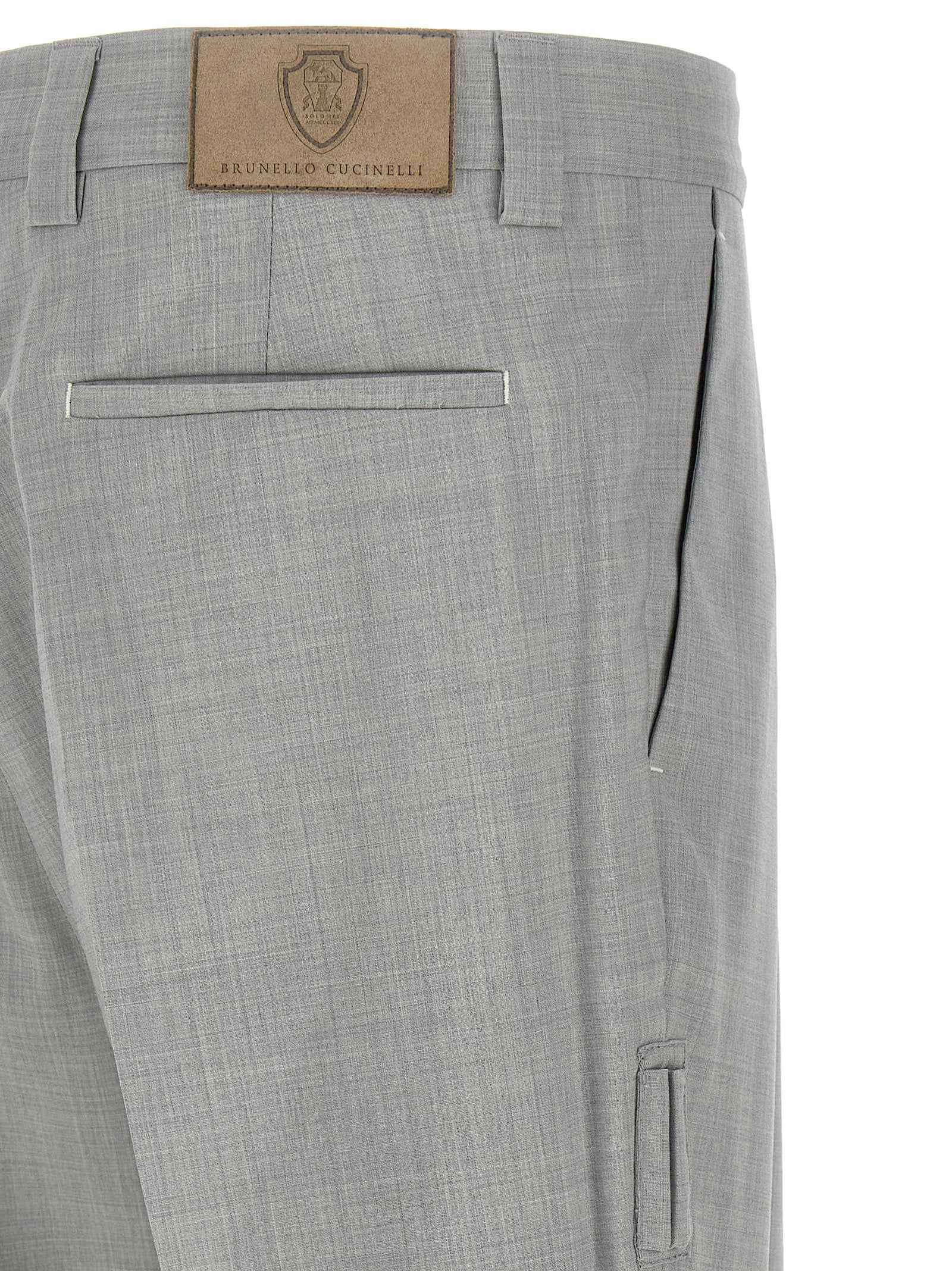Brunello Cucinelli Gray Virgin Wool Dress Pants