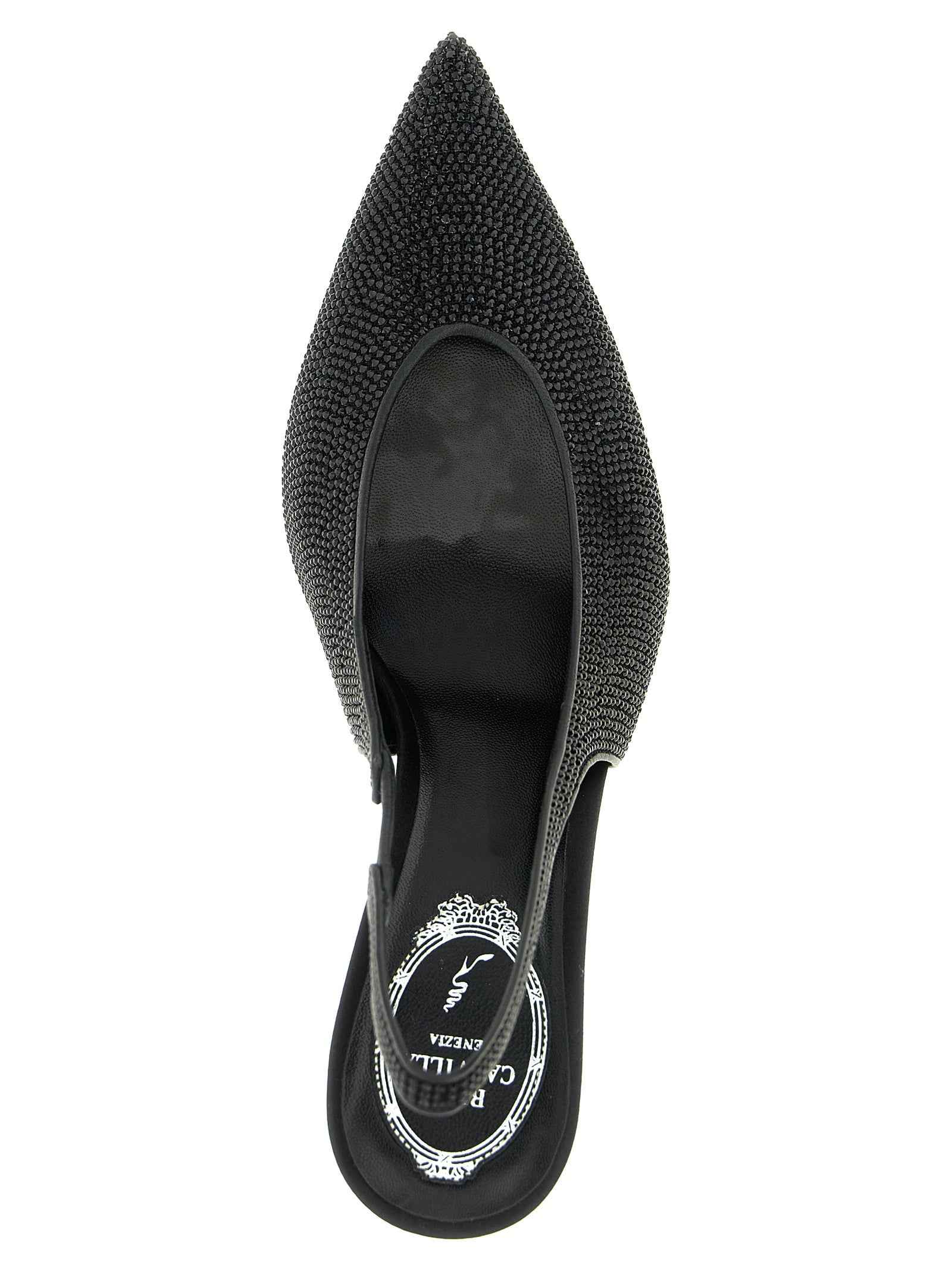 RENE CAOVILLA Black Glass High Heel Pumps