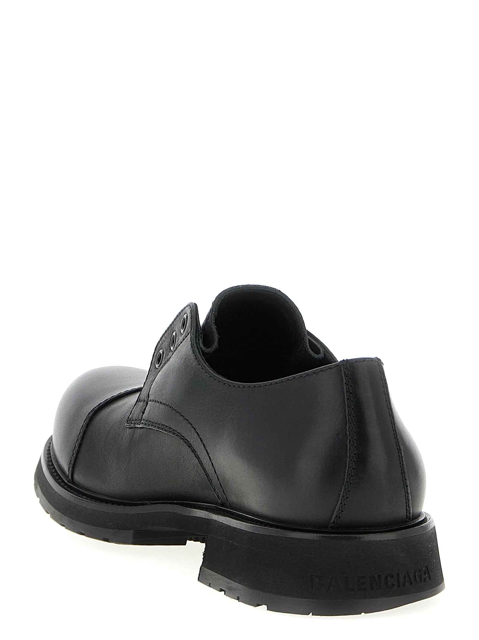 Balenciaga Black Bull Skin Slip-On Loafers