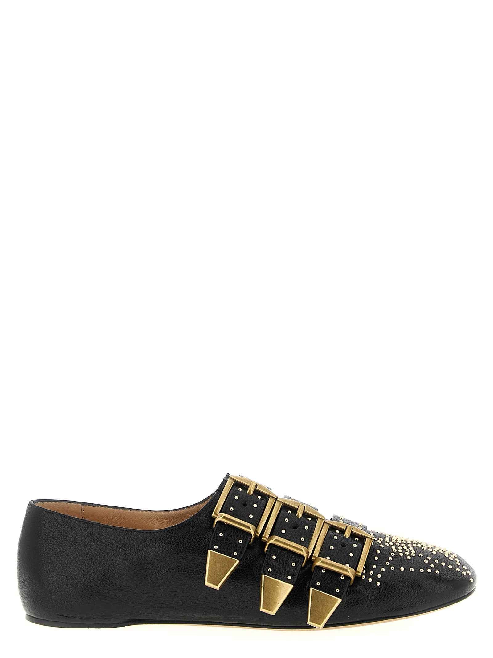 Chloé Black Lamb Leather Ballet Flats