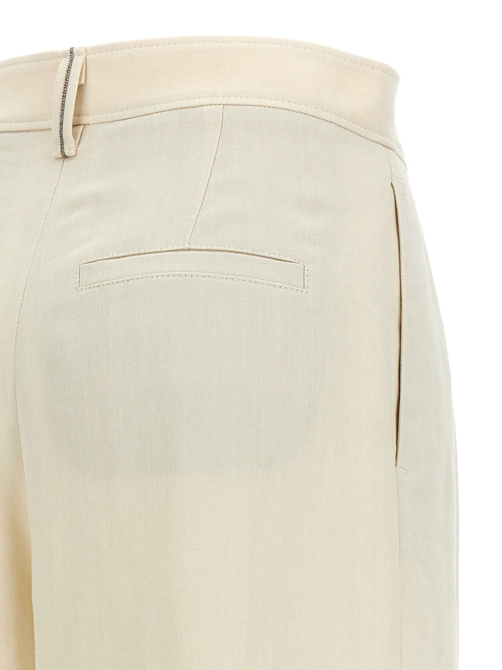 Brunello Cucinelli White Viscose Casual Pants