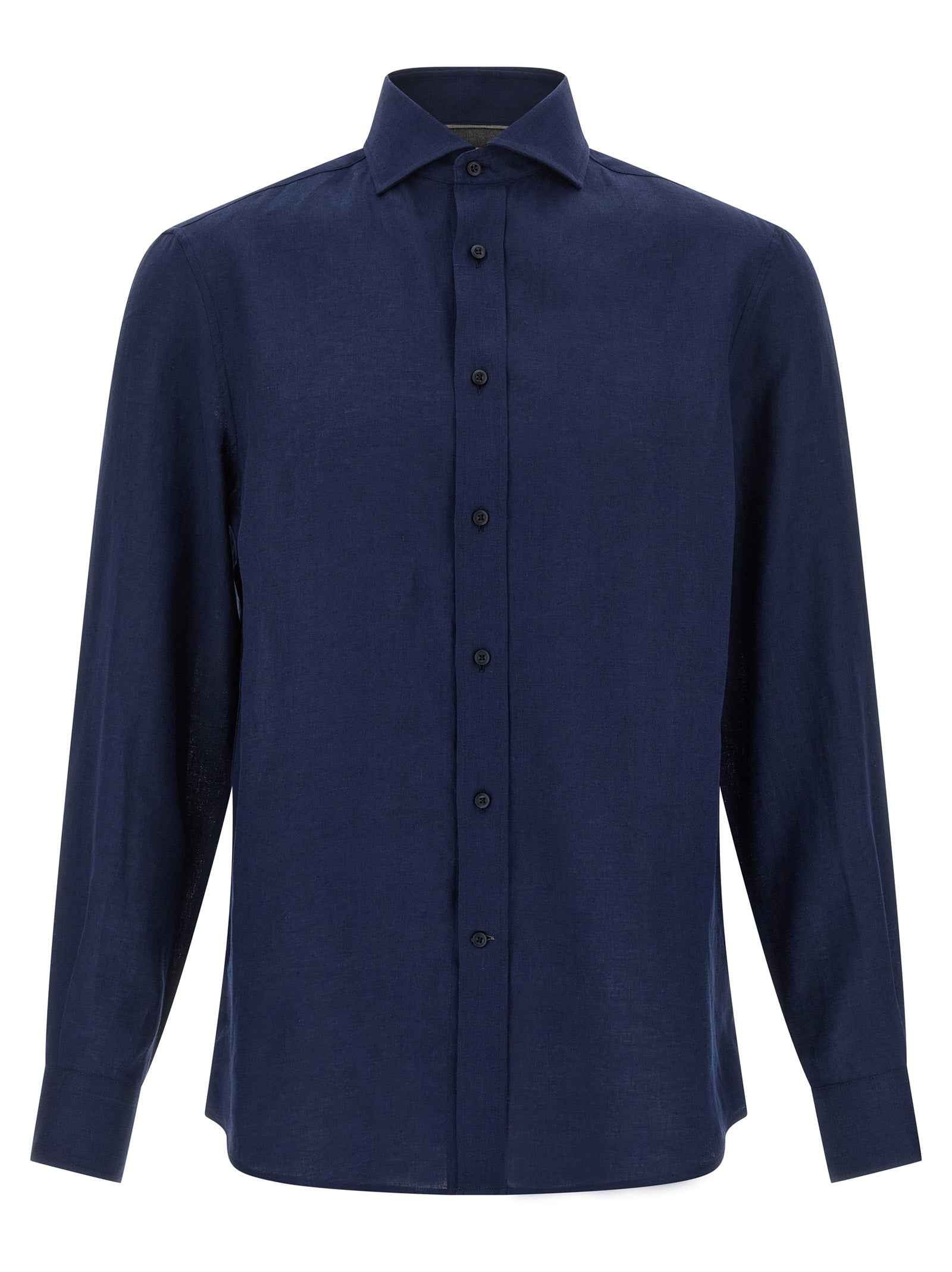 Brunello Cucinelli Blue Linen Blouse