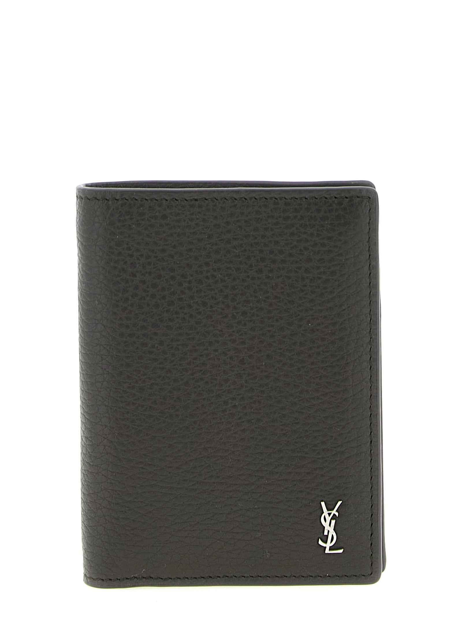 Saint Laurent Brown Calfskin Leather Wallet
