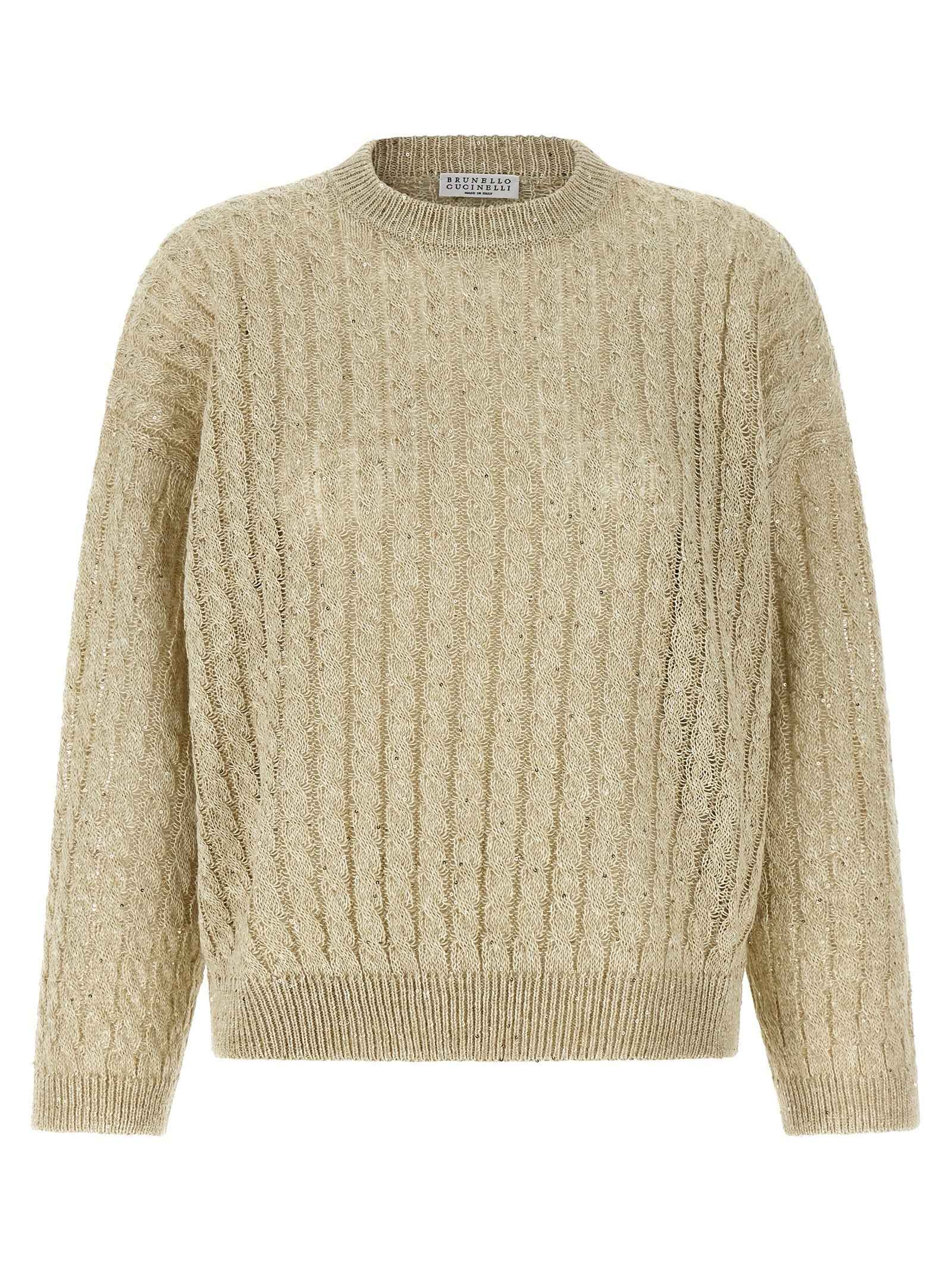 Brunello Cucinelli Beige Linen Cardigan