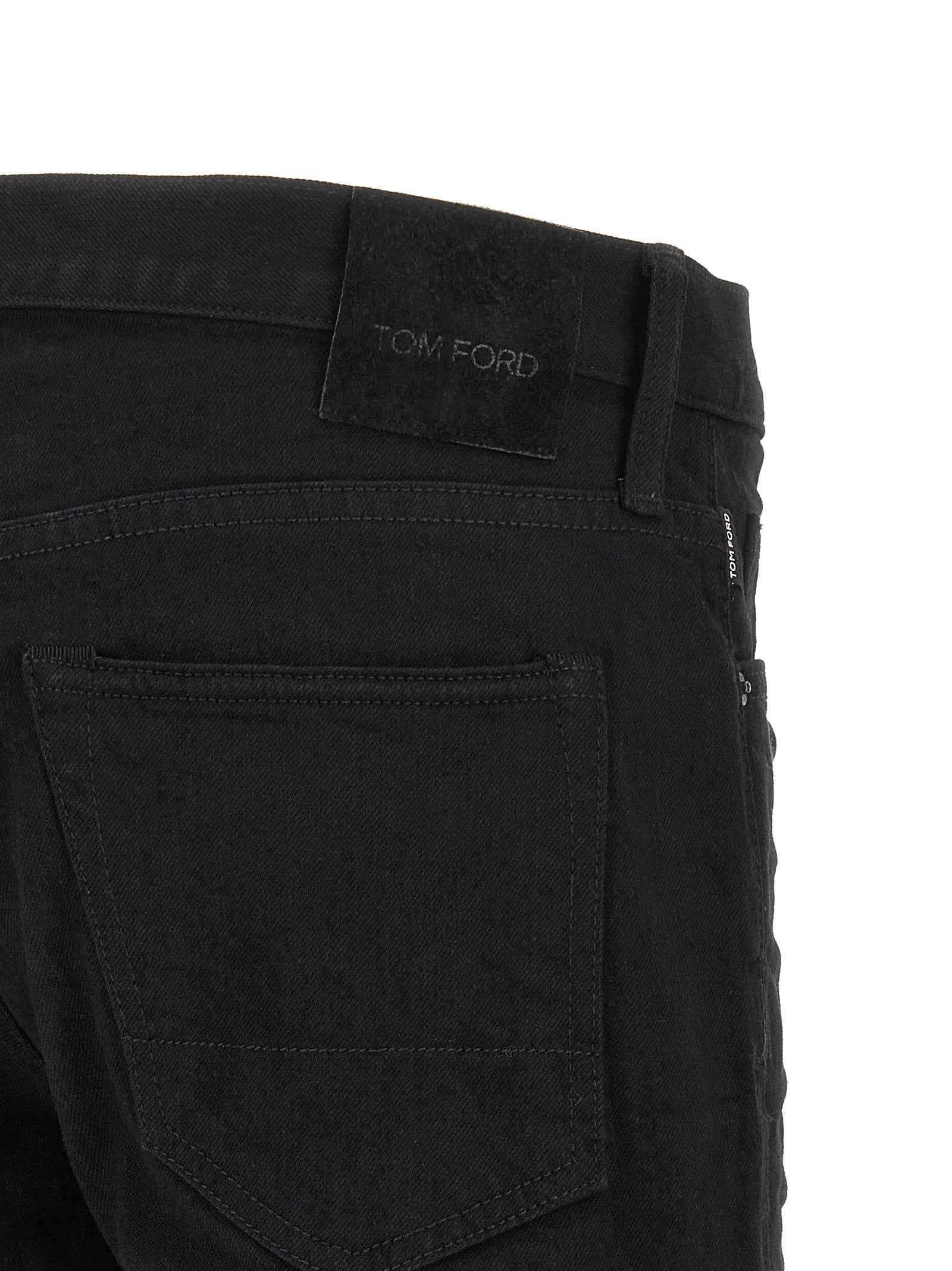 Tom Ford Black Cotton Straight-Leg Jeans
