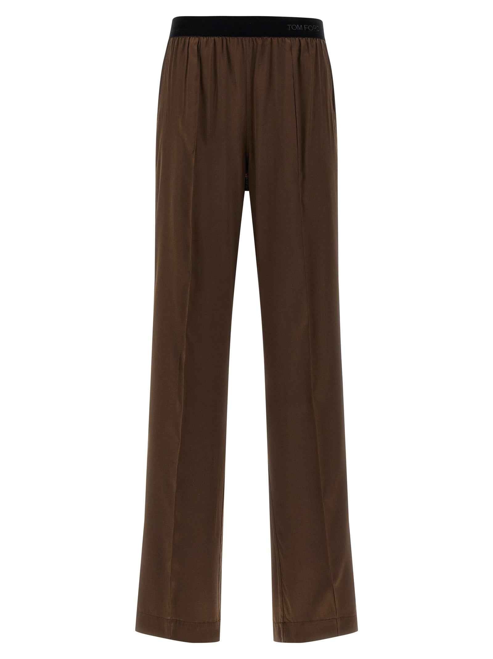 Tom Ford Brown Silk Casual Pants
