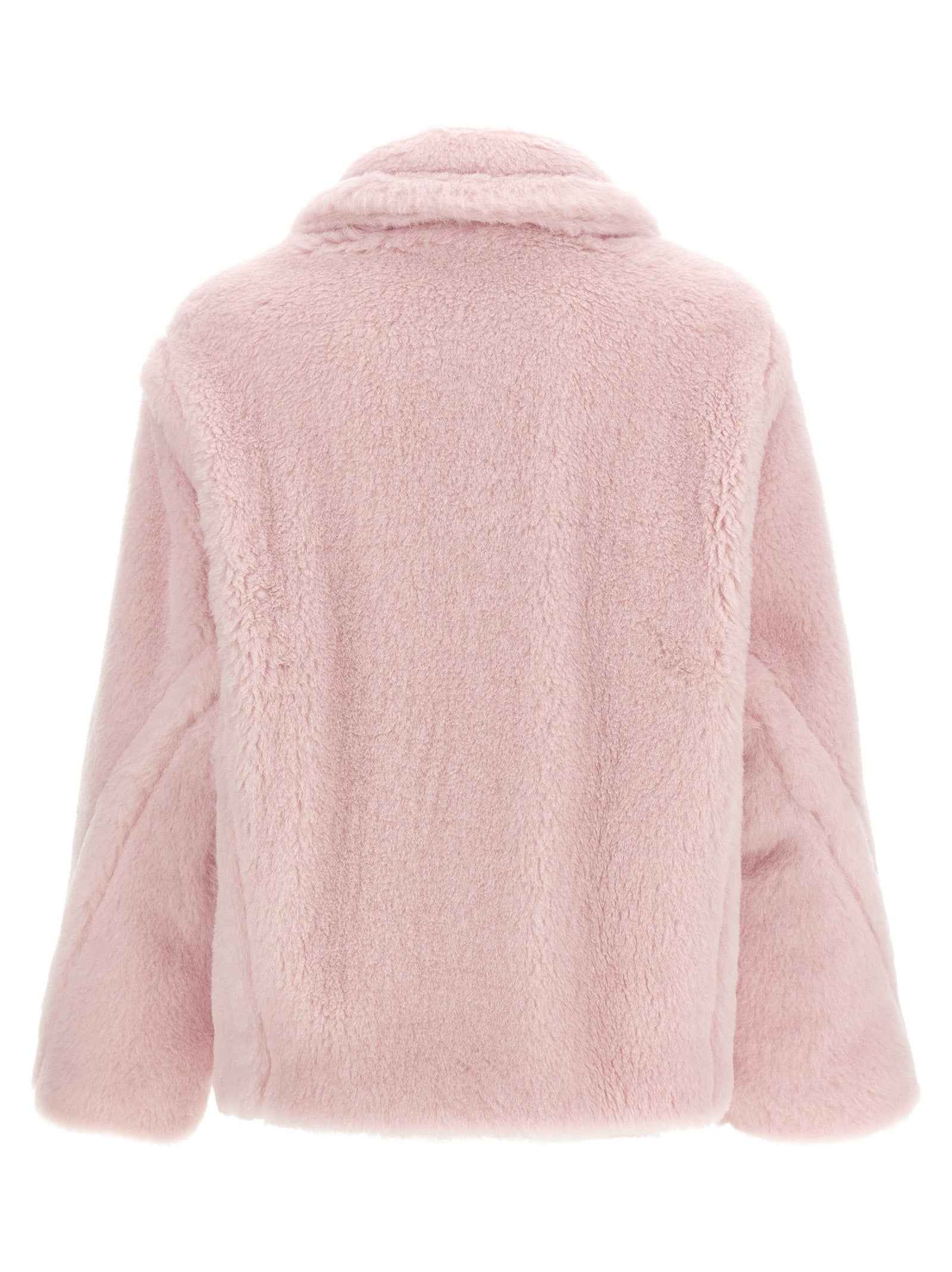 Max Mara Multicolor Alpaca Leather Coat