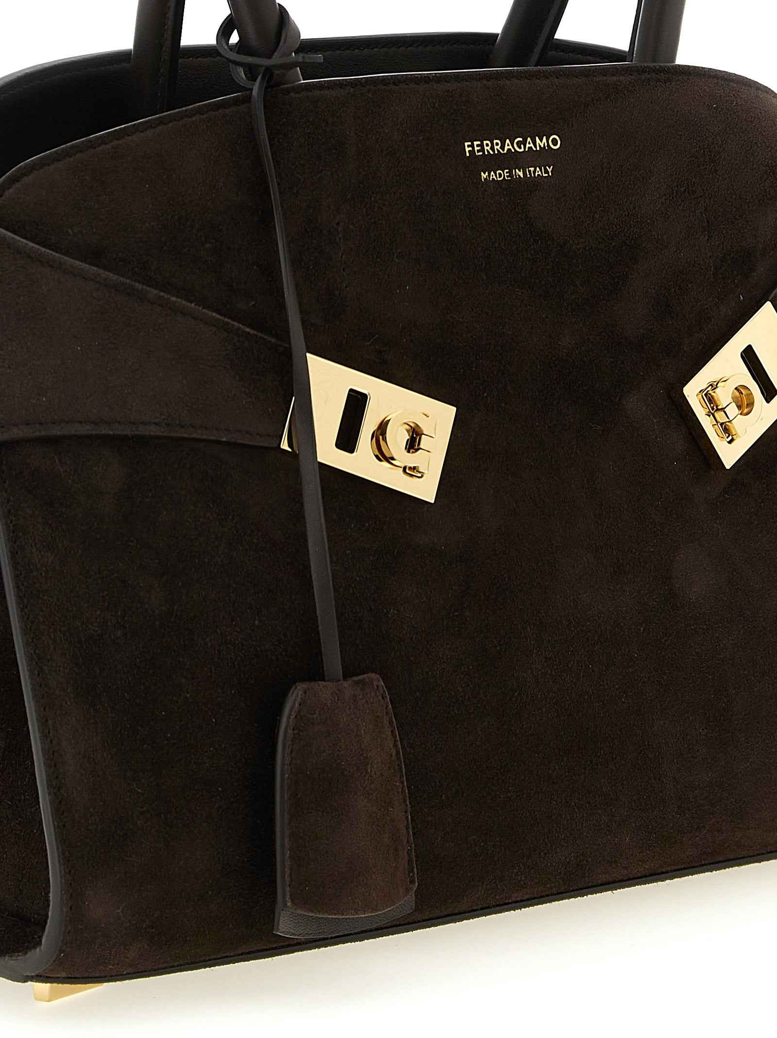 Ferragamo Brown Goatskin Handbag
