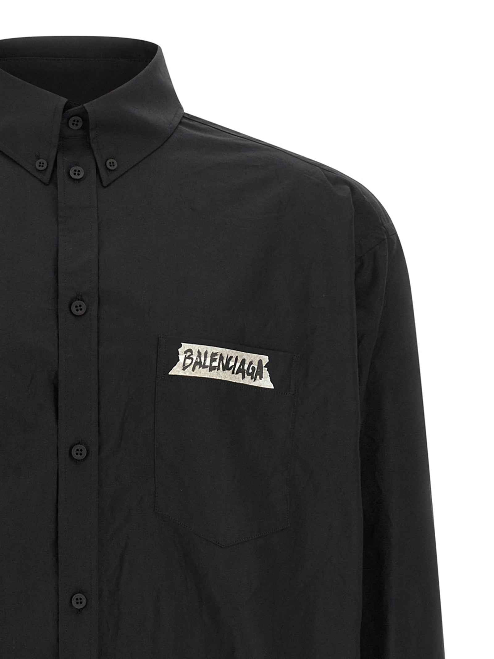 Balenciaga Black Cotton Blouse