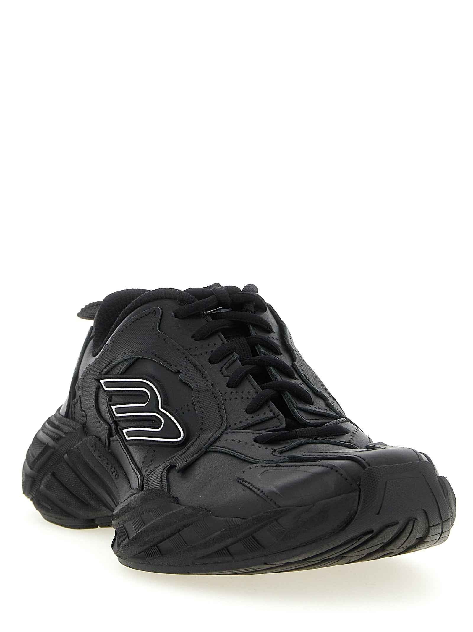 Balenciaga Black Calfskin Athletic Sneakers