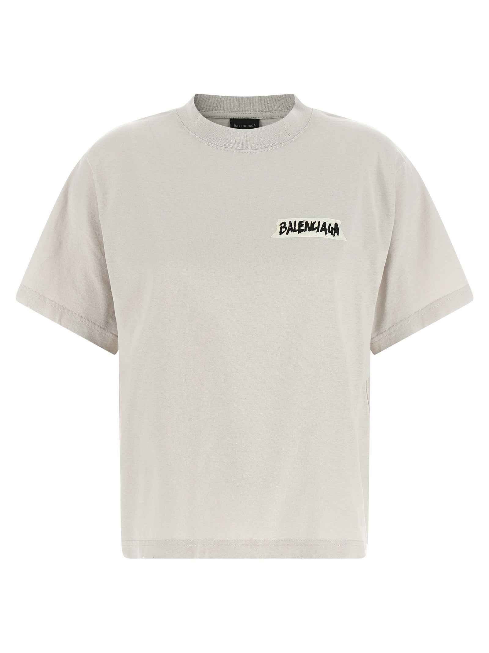 Balenciaga Gray Cotton T-Shirt