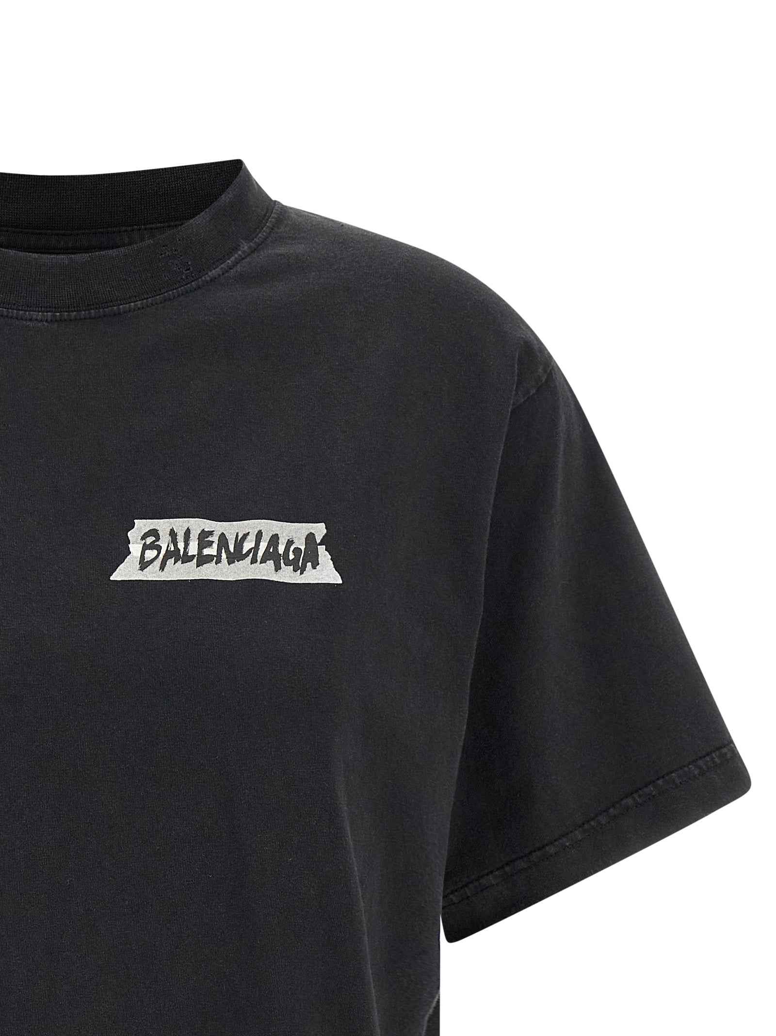 Balenciaga Black Cotton T-Shirt