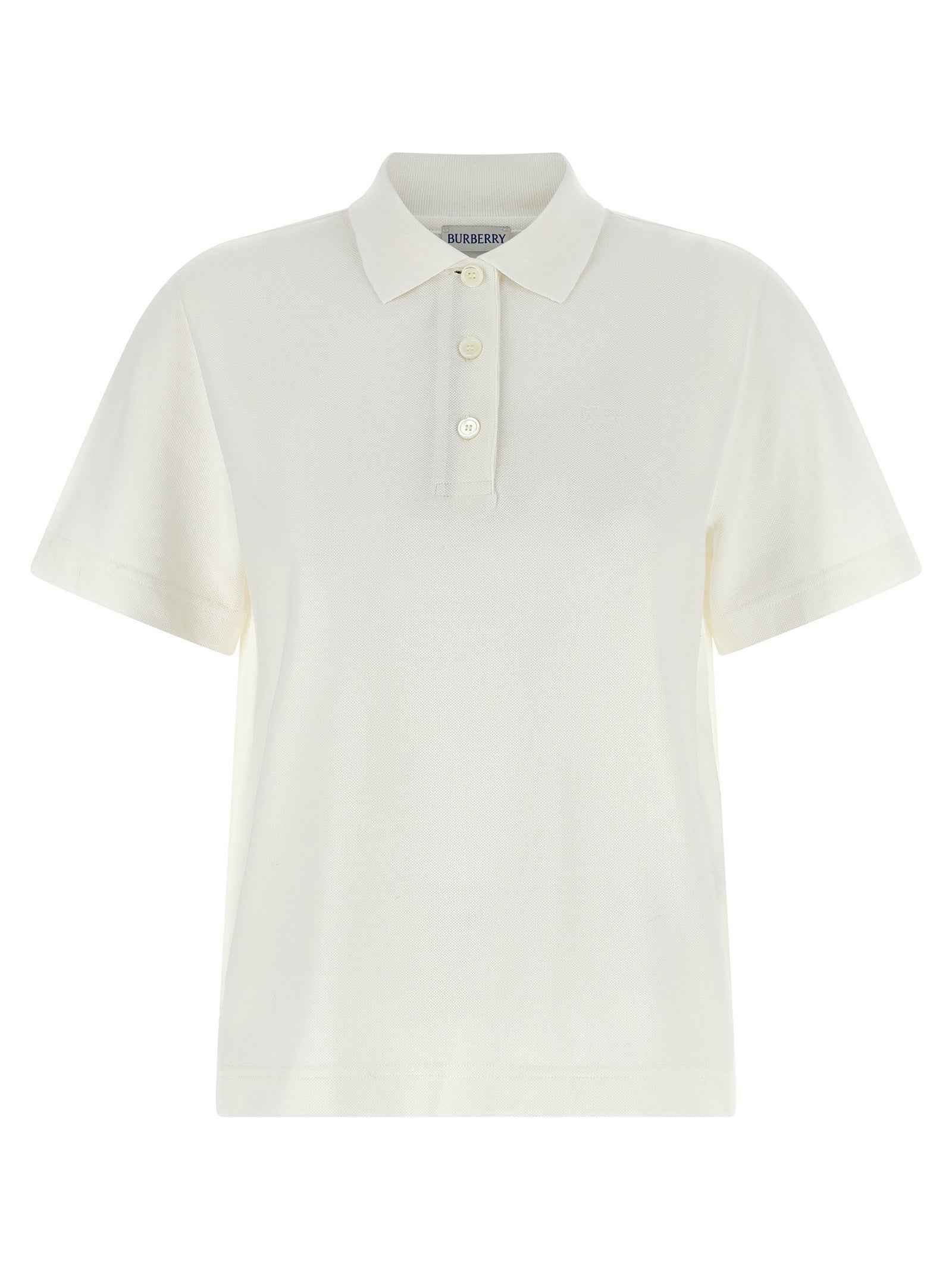 Burberry White Cotton Polo Shirt