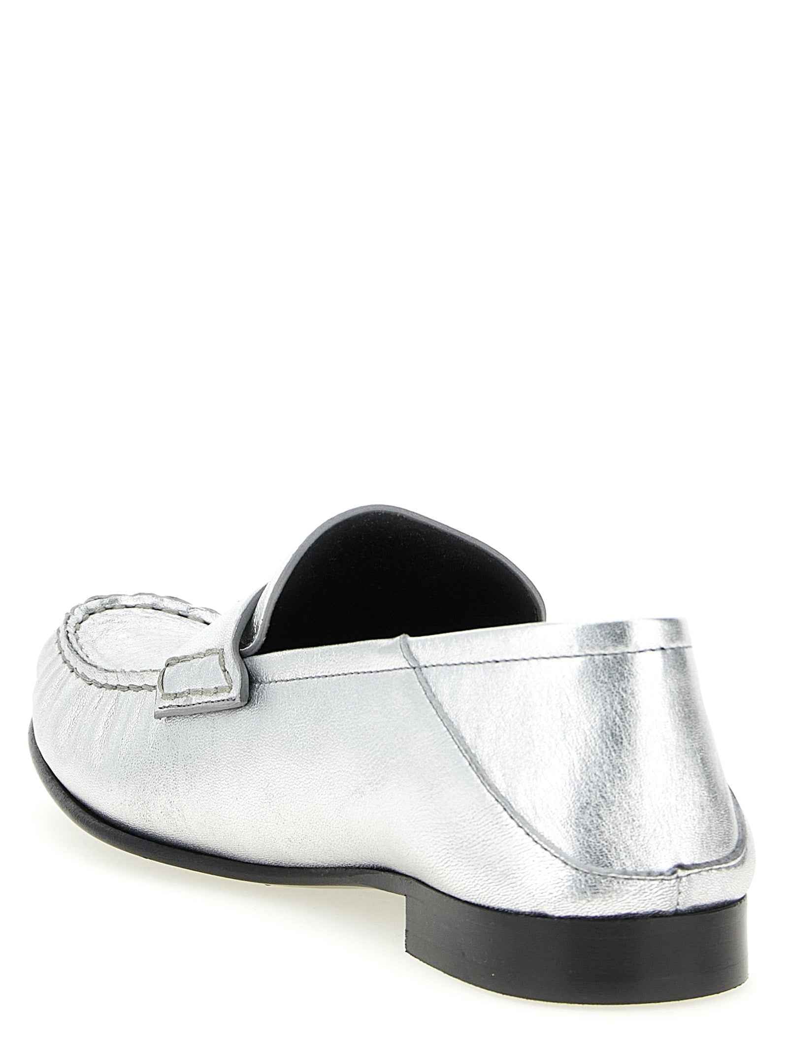 Versace Silver Lamb Leather Slip-On Loafers