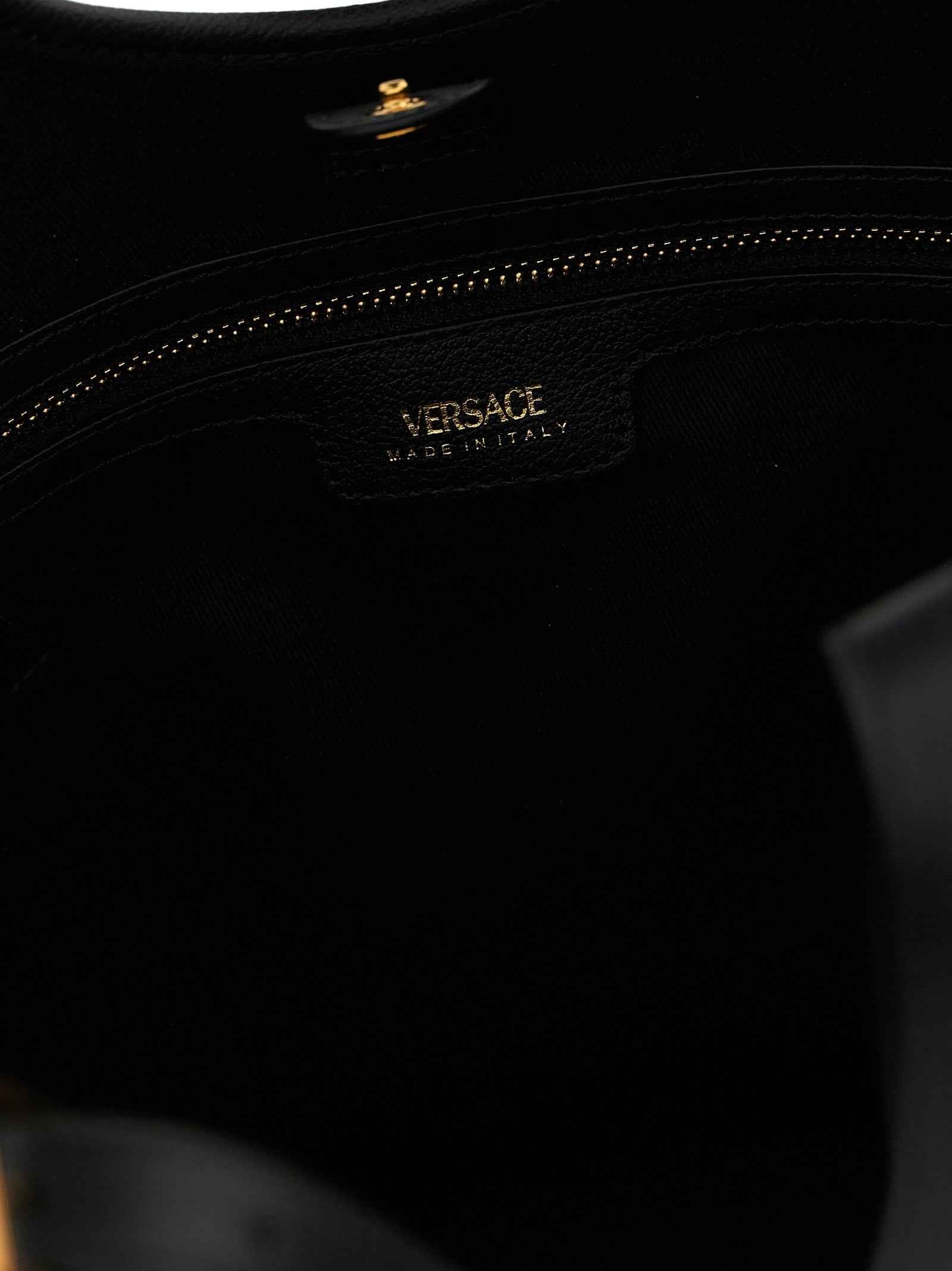 Versace Black Cotton Tote Bag