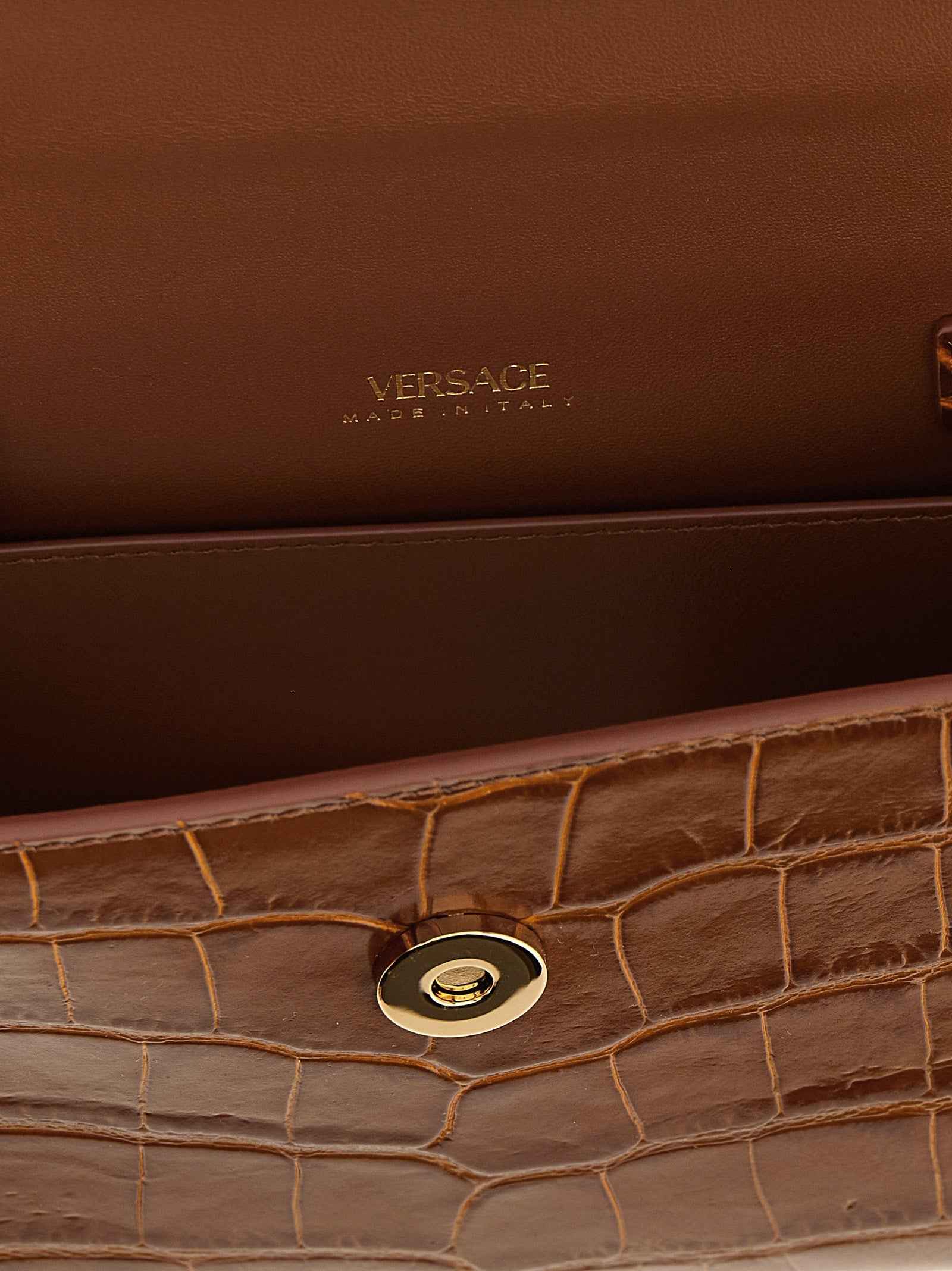 Versace Brown Calfskin Handbag