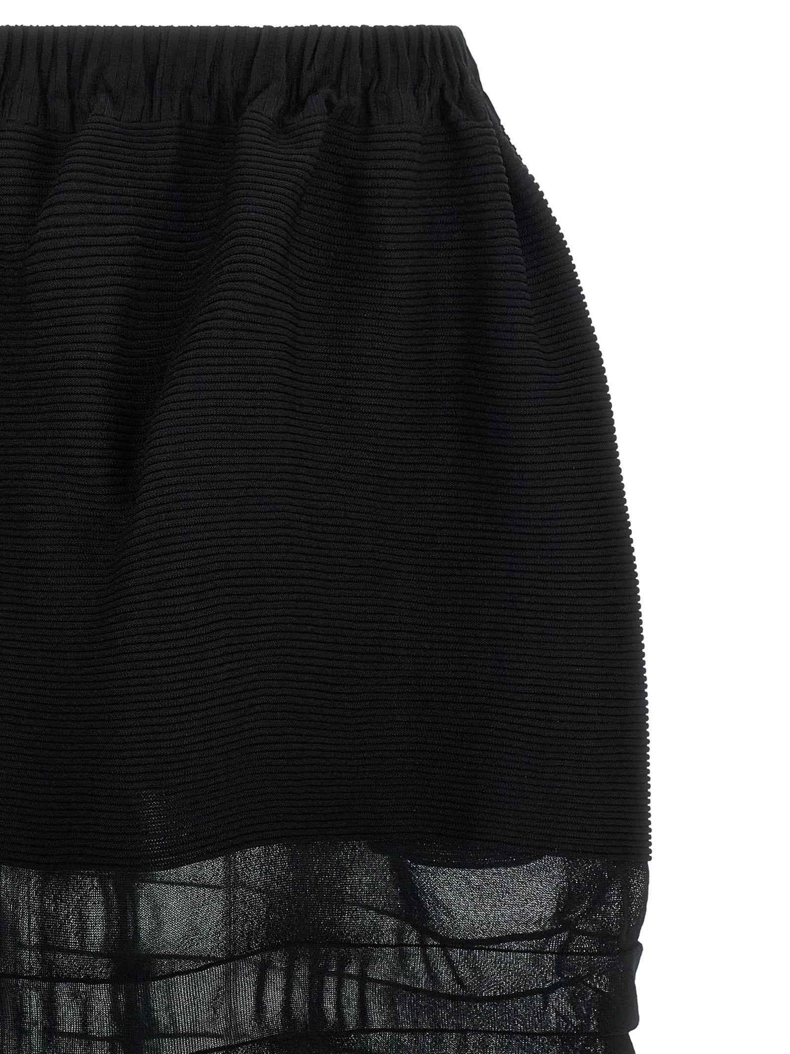 Issey Miyake Black Polyester Midi Skirt