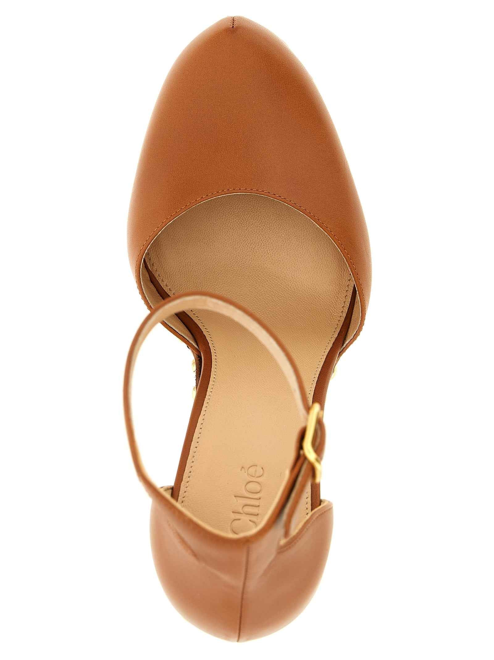 Chloé Brown Lamb Leather High Heel Pumps