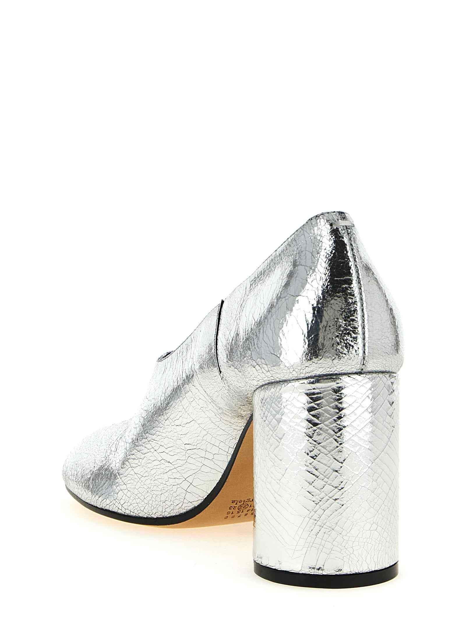 Maison Margiela Silver Calfskin Mid Heel Pumps